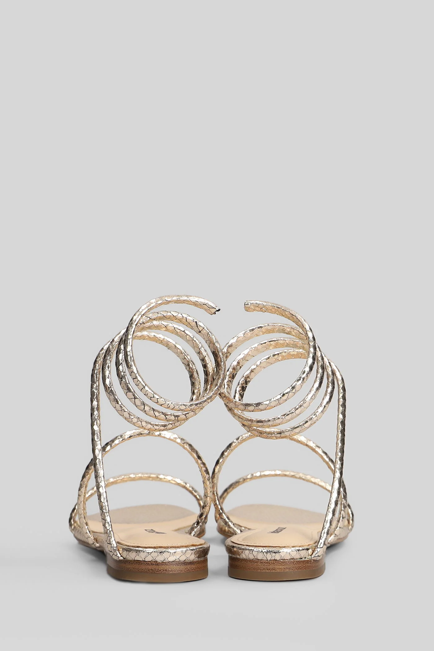 Piale Flat Flats in platinum leather - Image 4