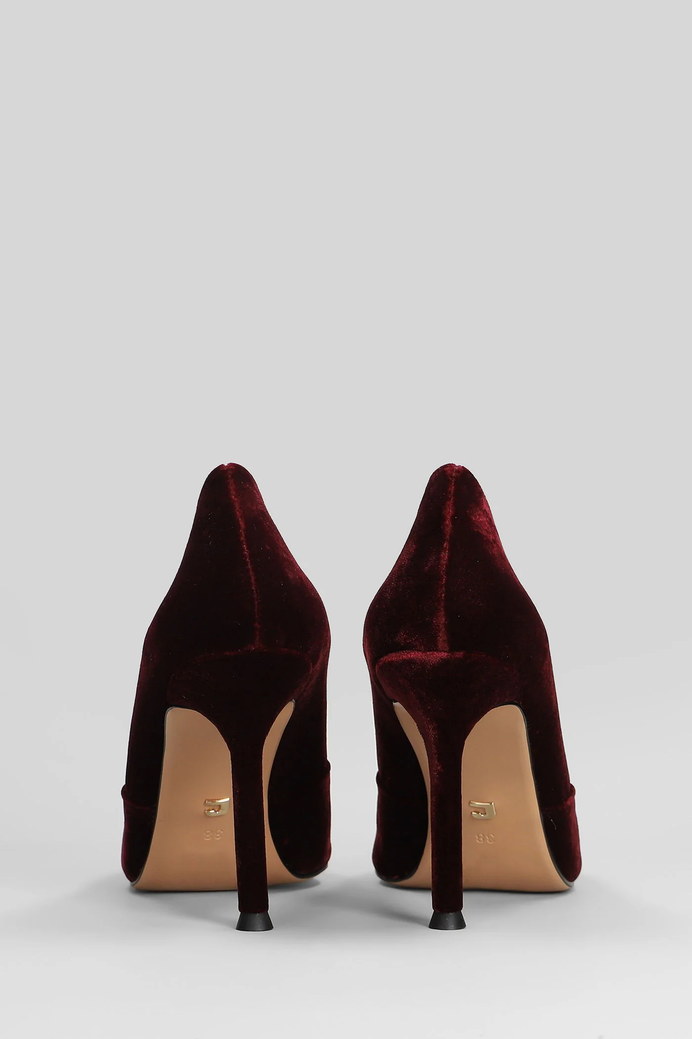 Pumps in bordeaux velvet - Image 4