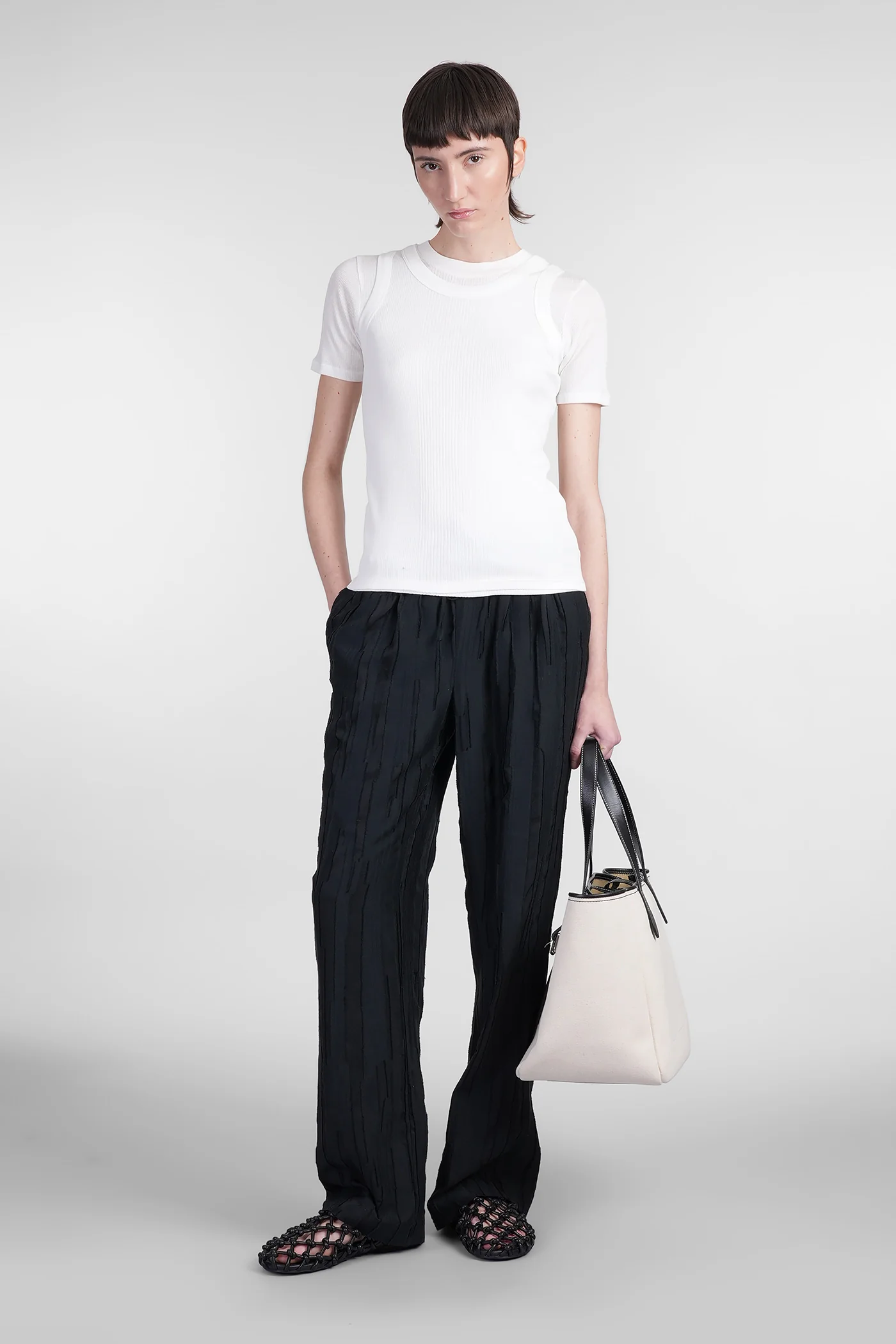 Limba tank Top in white cotton - Image 2