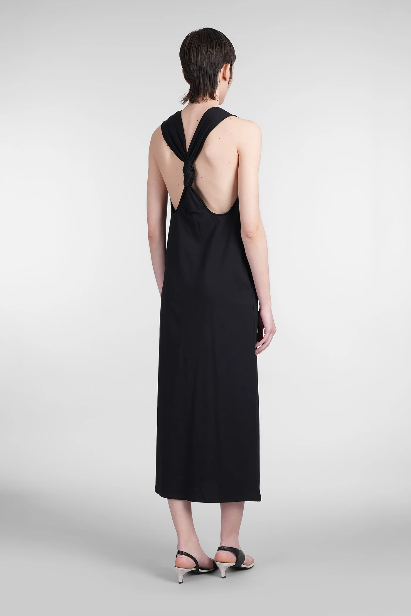 Rayna Long dress in black cotton - Image 3