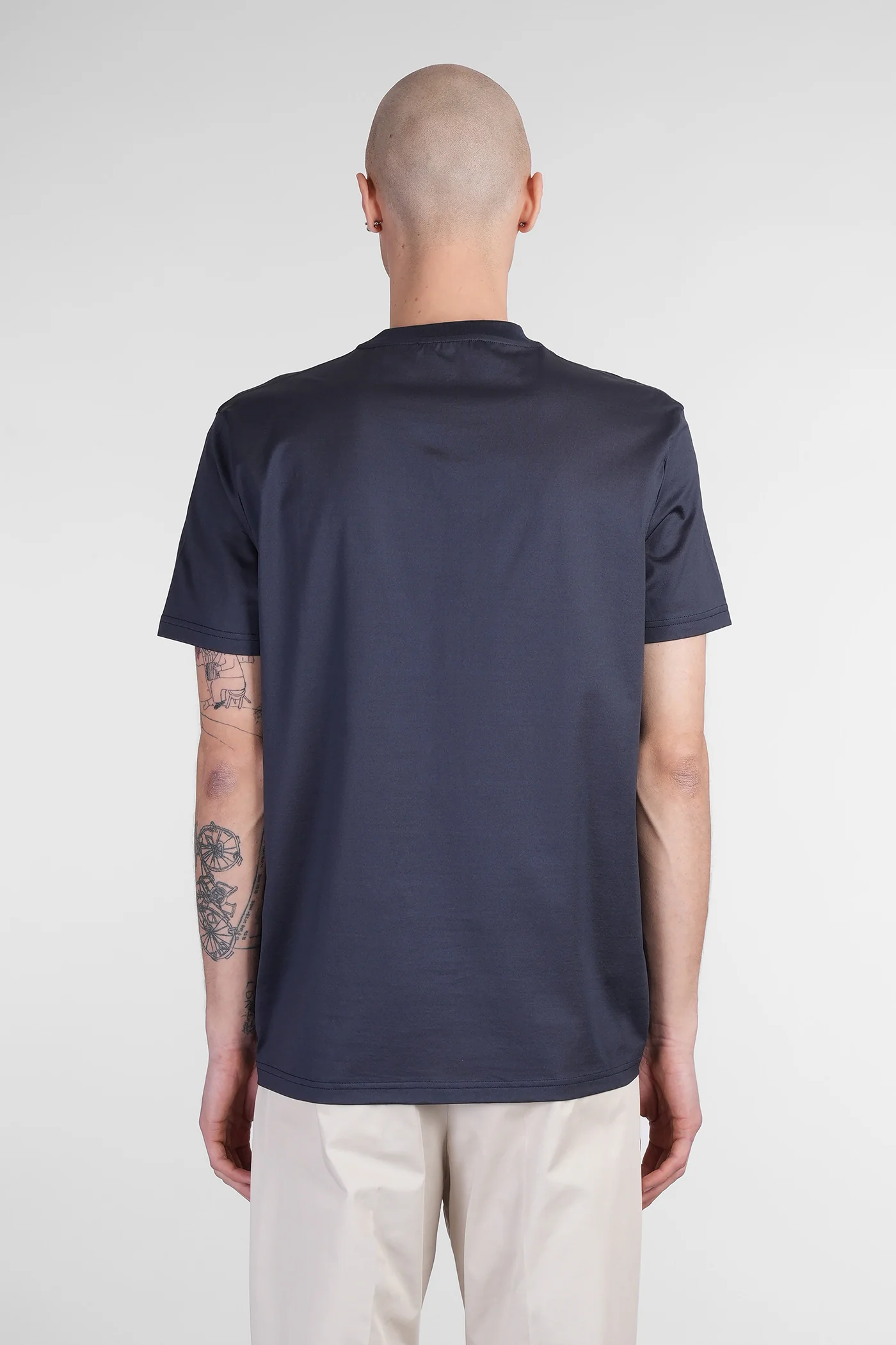 B134 basic T-Shirt in blue cotton - Image 3