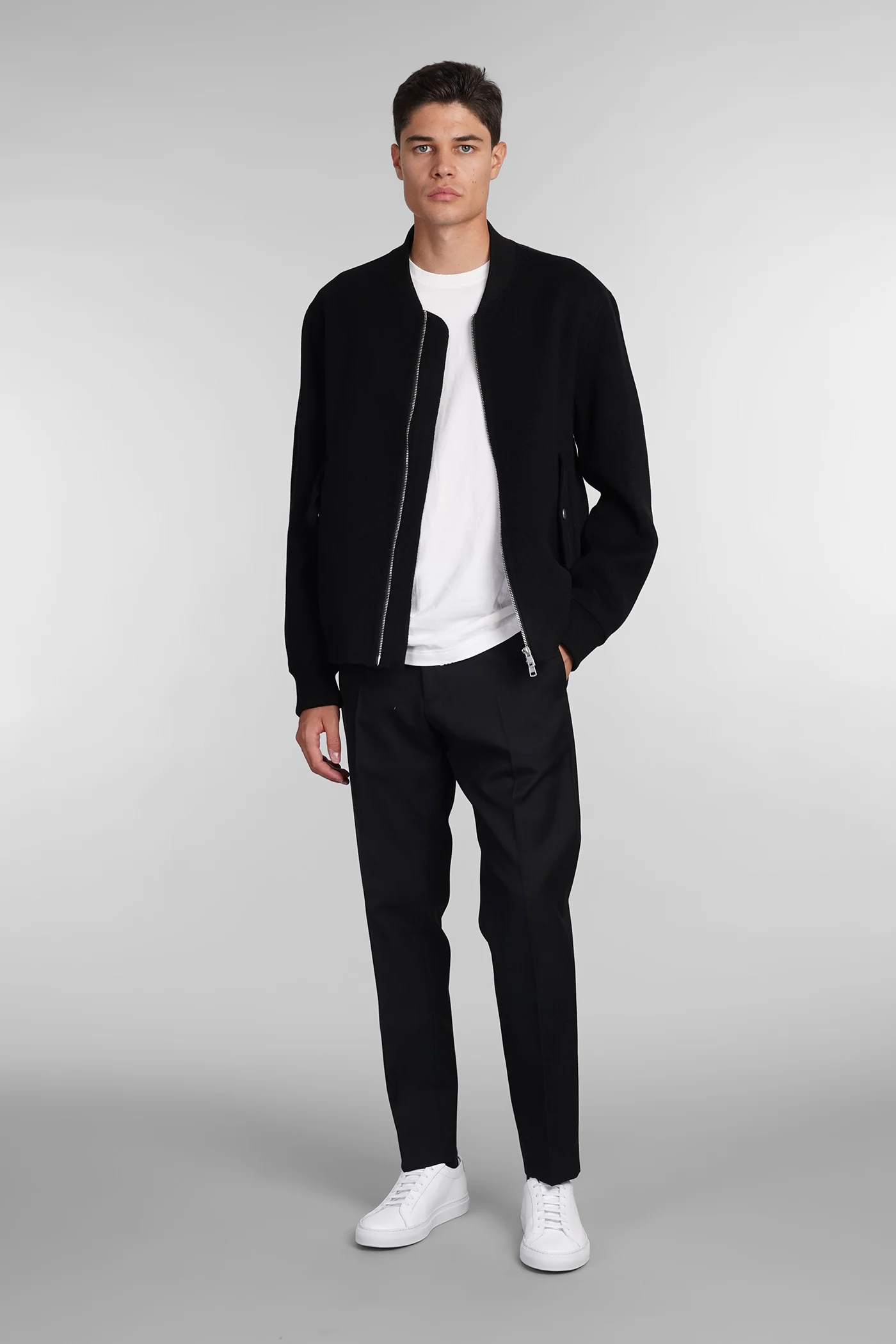 Bomber double Bomber Jacket in black wool - Image 2
