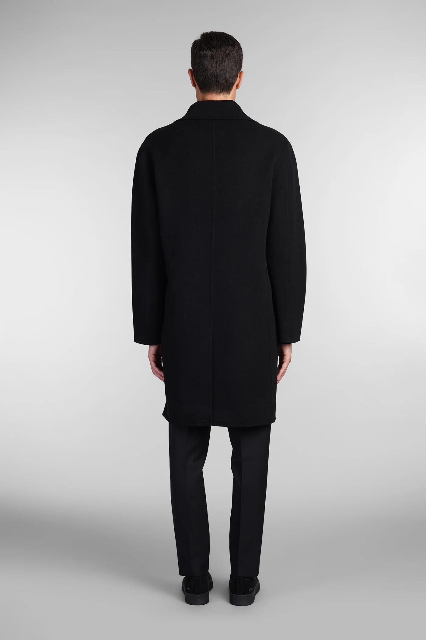 Coat double Coat in black wool - Image 3