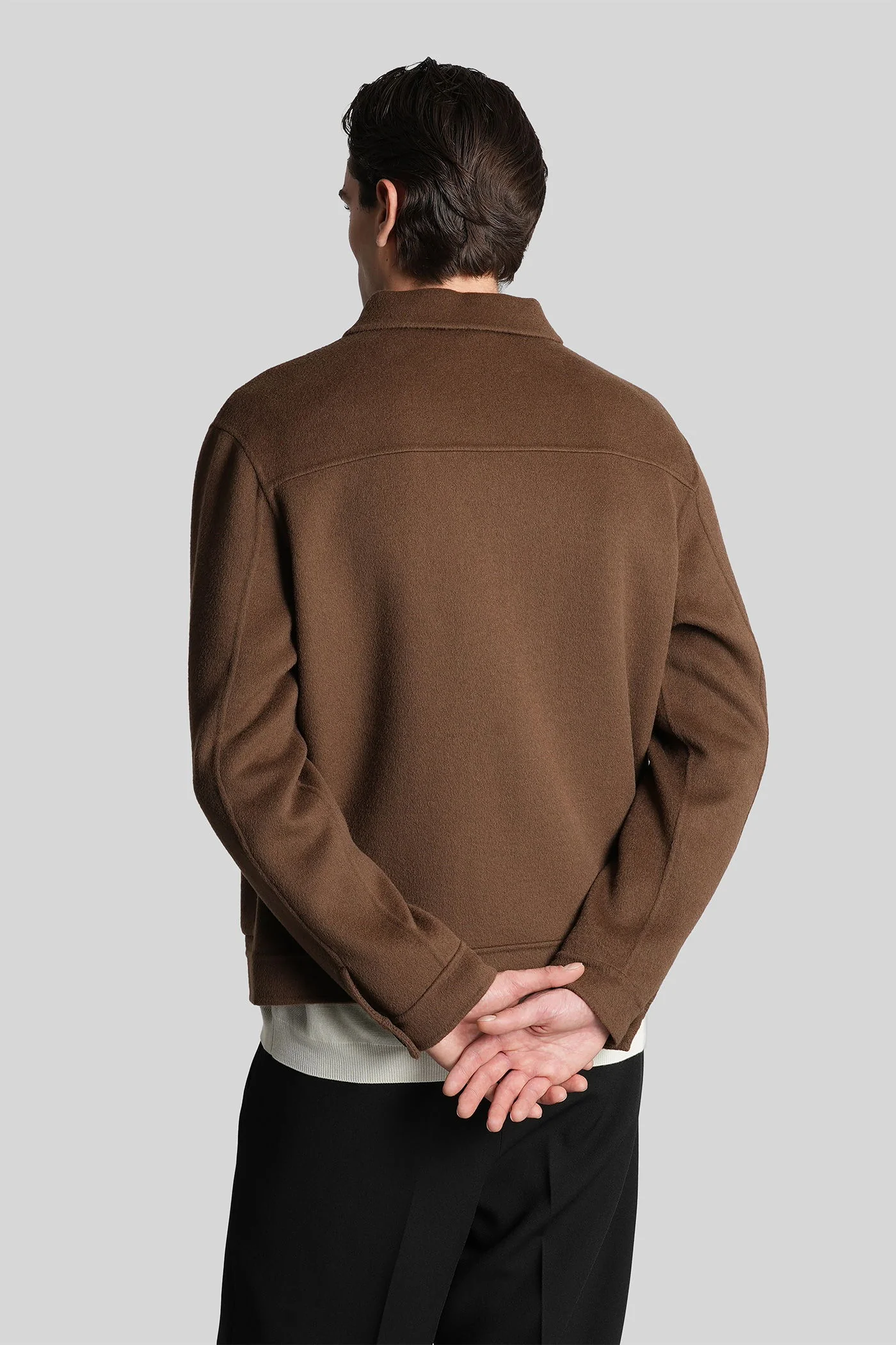 Jacket double wool Casual jacket in brown wool - Image 3