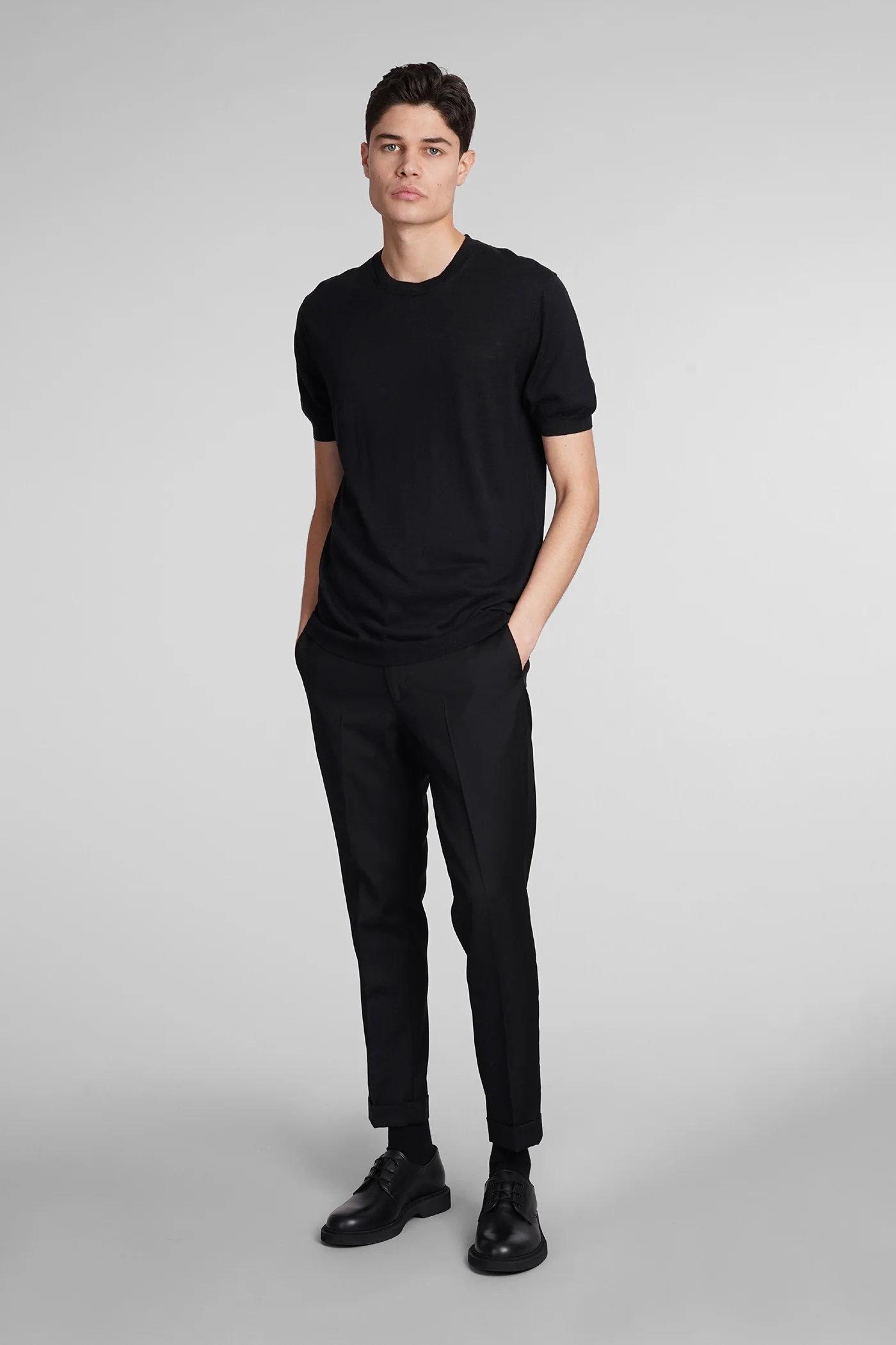 K123 Knitwear in black Silk and Linen - Image 2