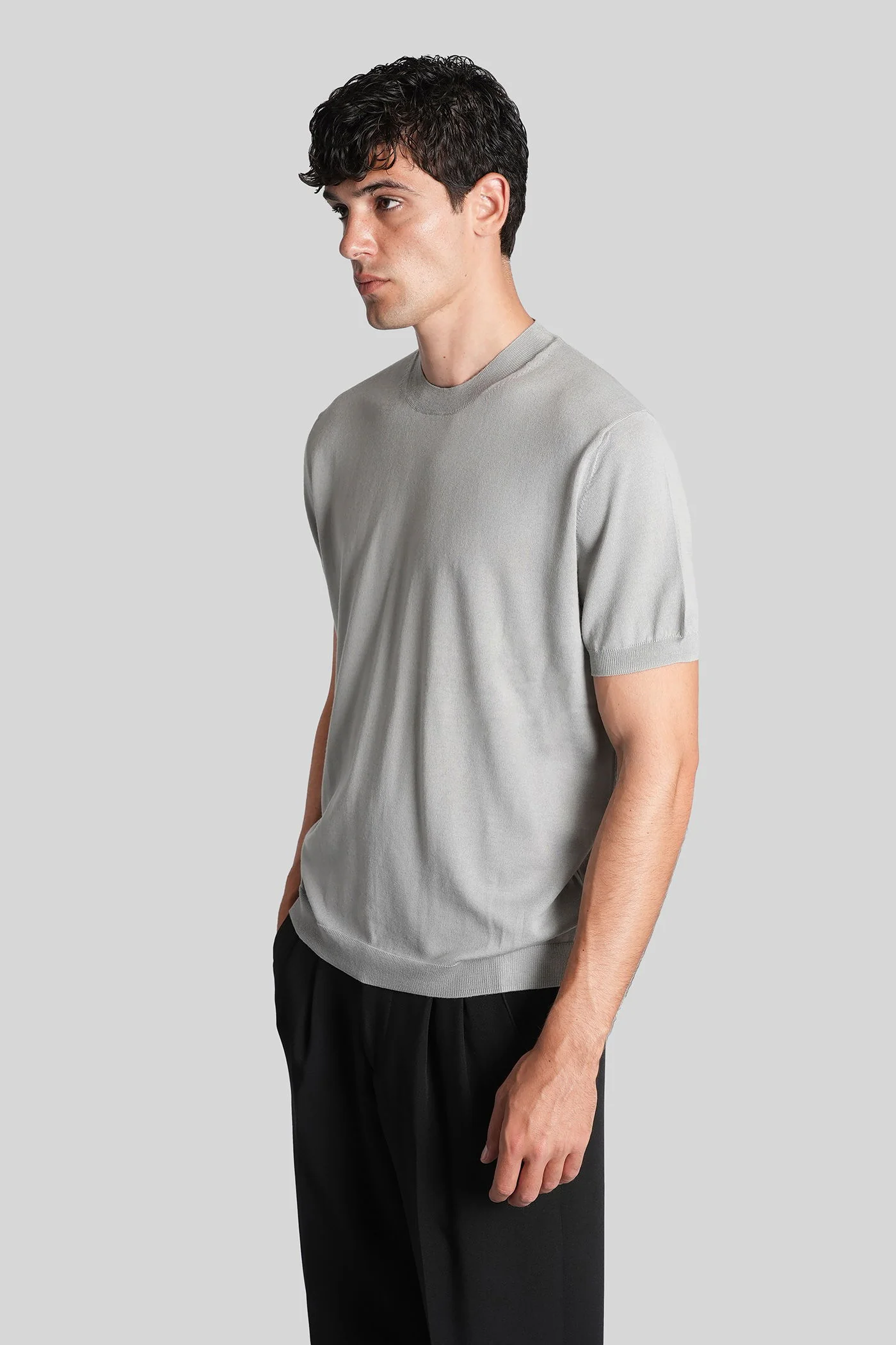 K123 T-Shirt in grey wool - Image 4