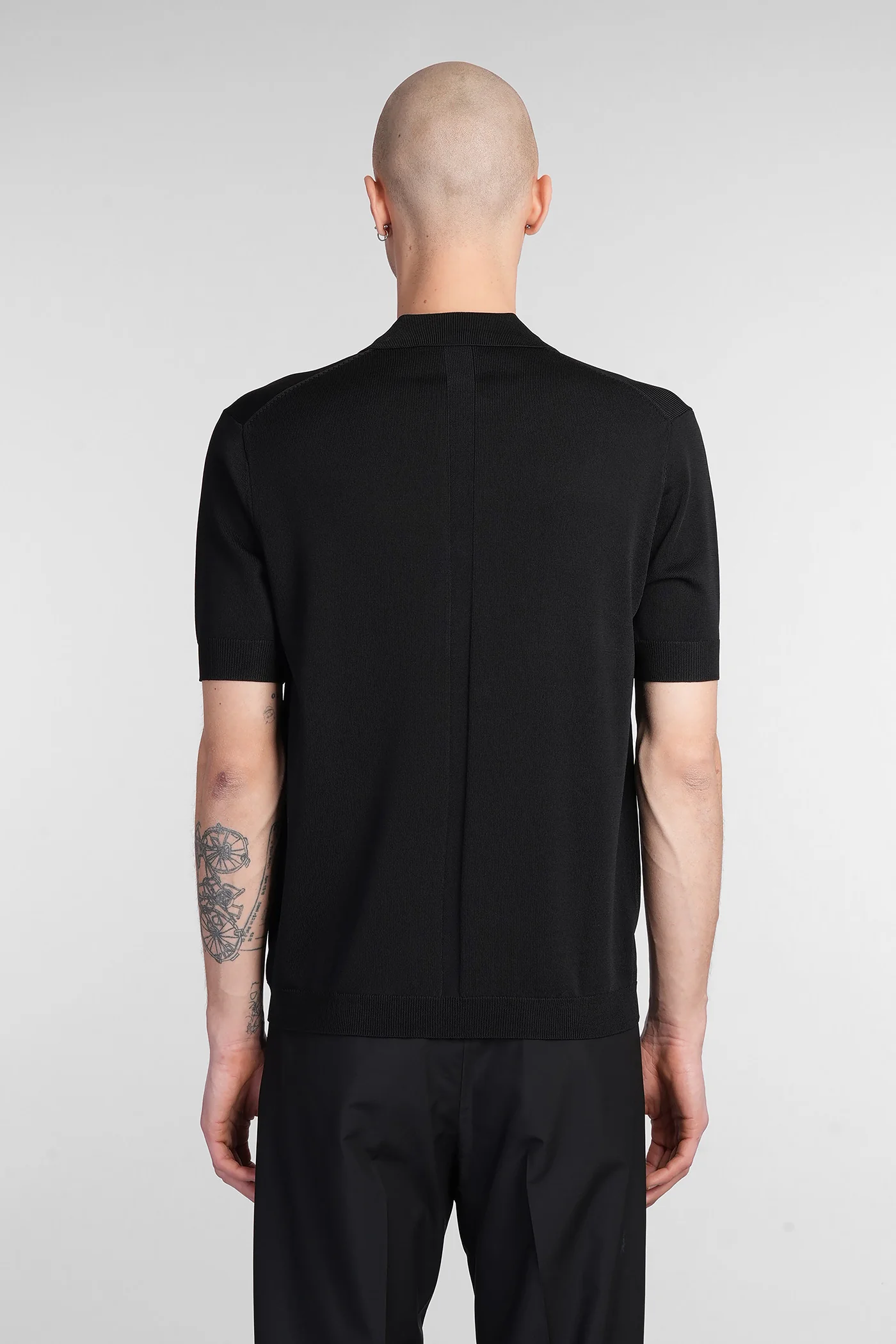 K194 Polo in black viscose - Image 8