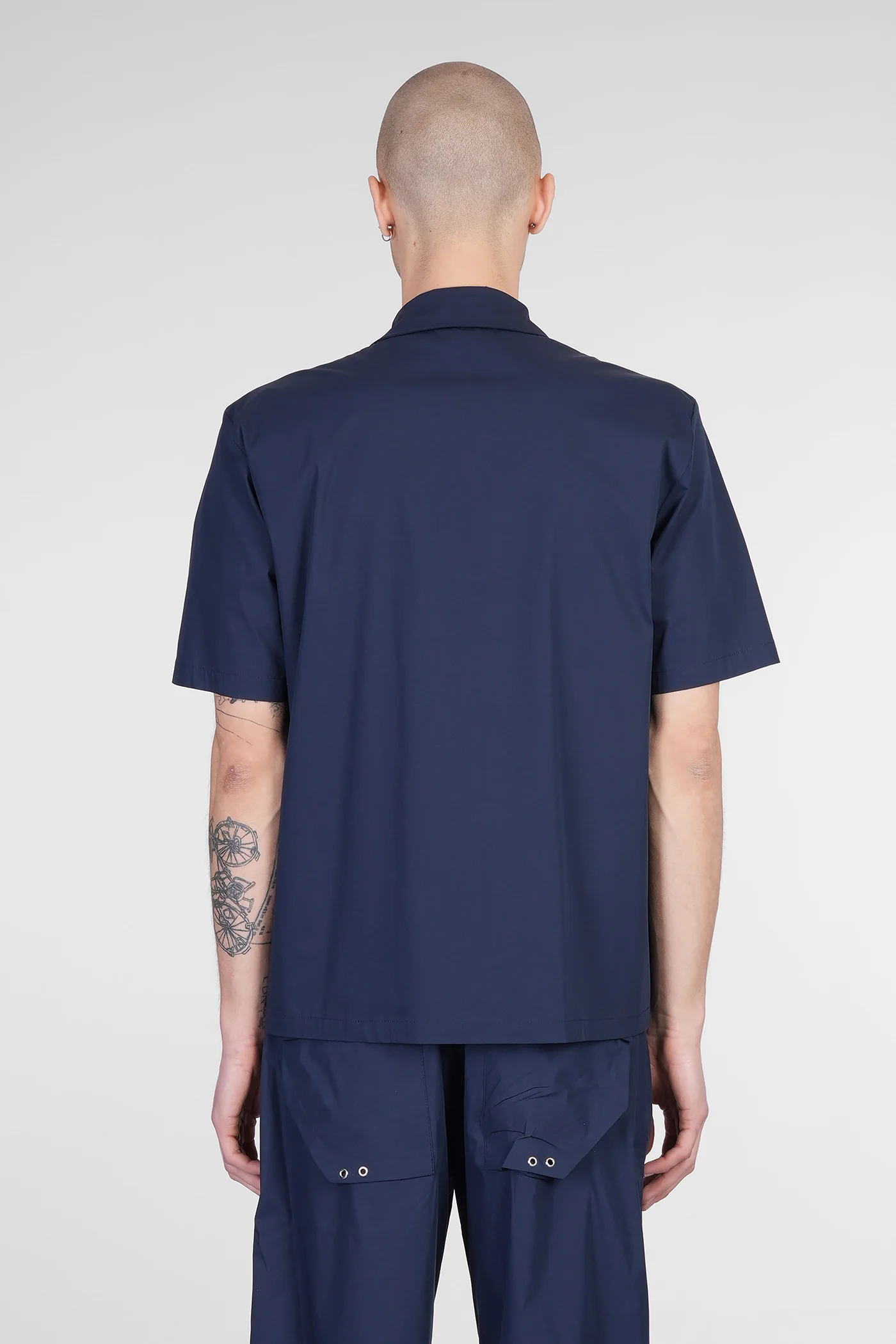 S153 Shirt in blue cotton - Image 3
