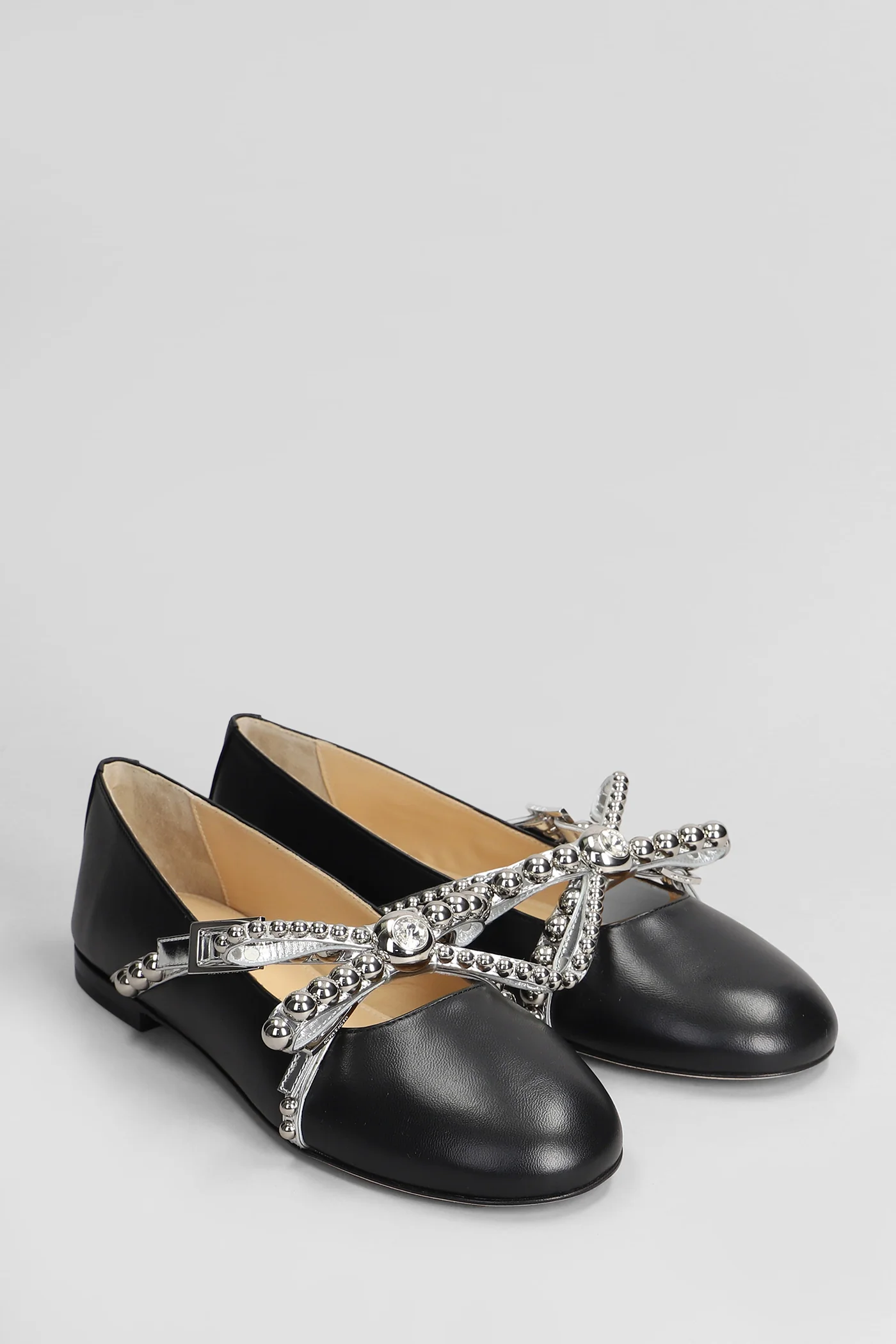 Ballet flats in black leather - Image 2