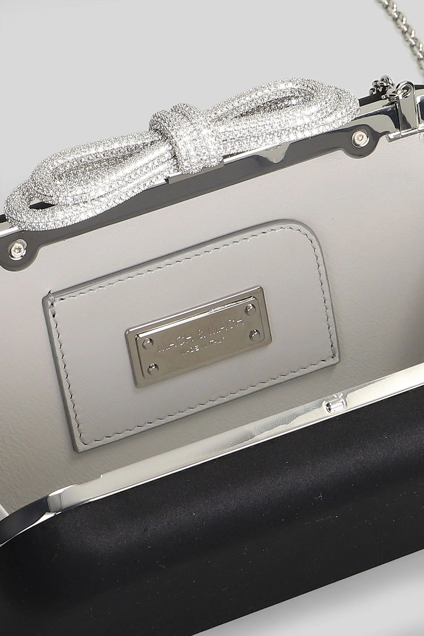 Clutch in black satin - Image 4
