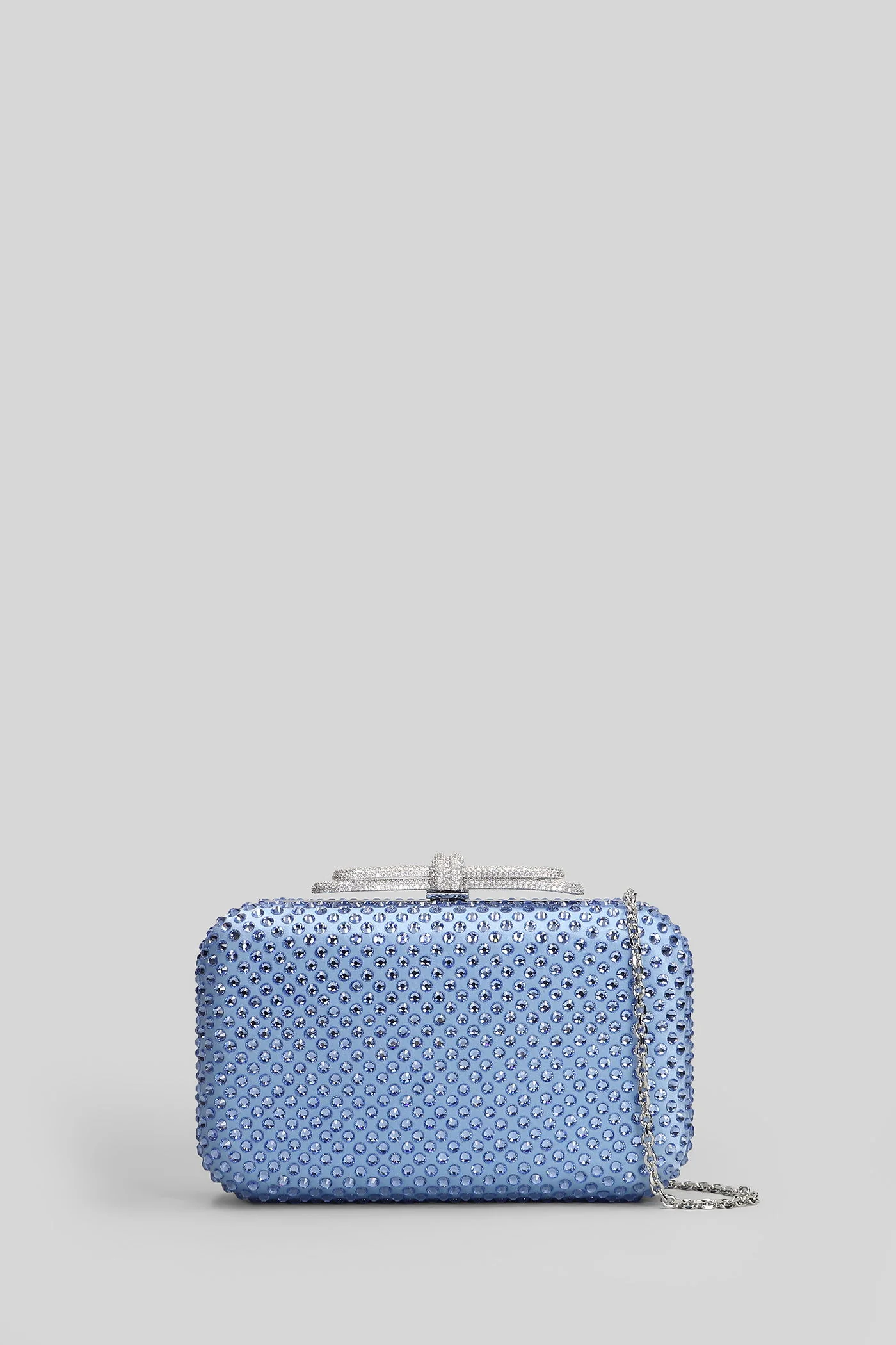 Clutch in cyan satin