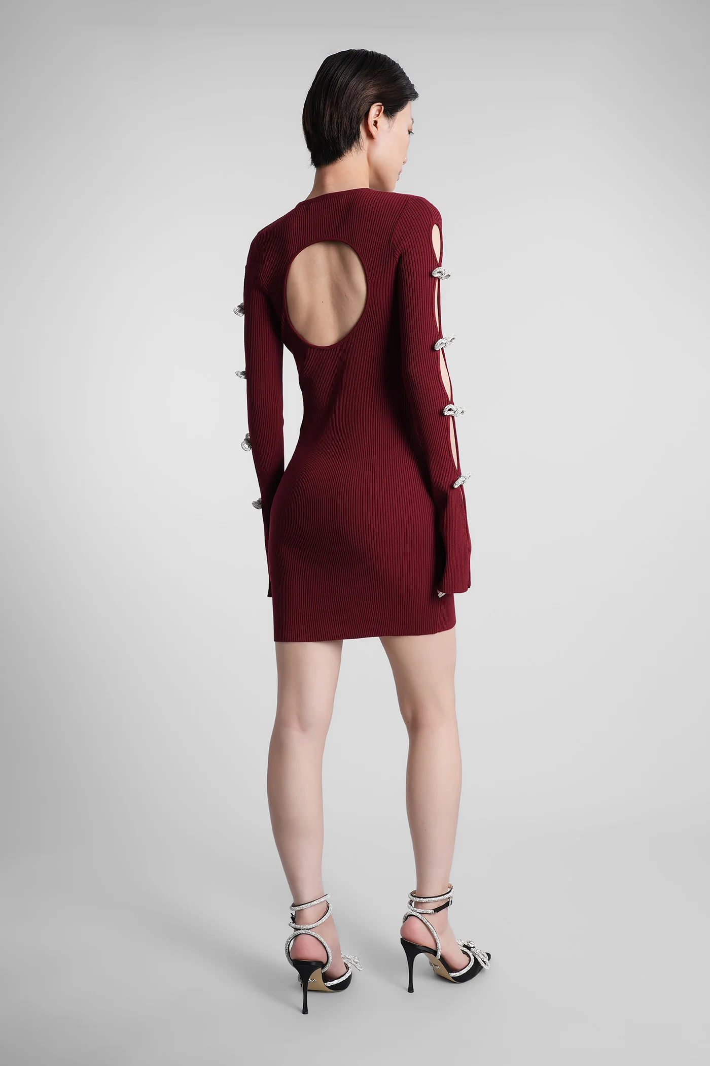 Mini dress in bordeaux viscose - Image 3
