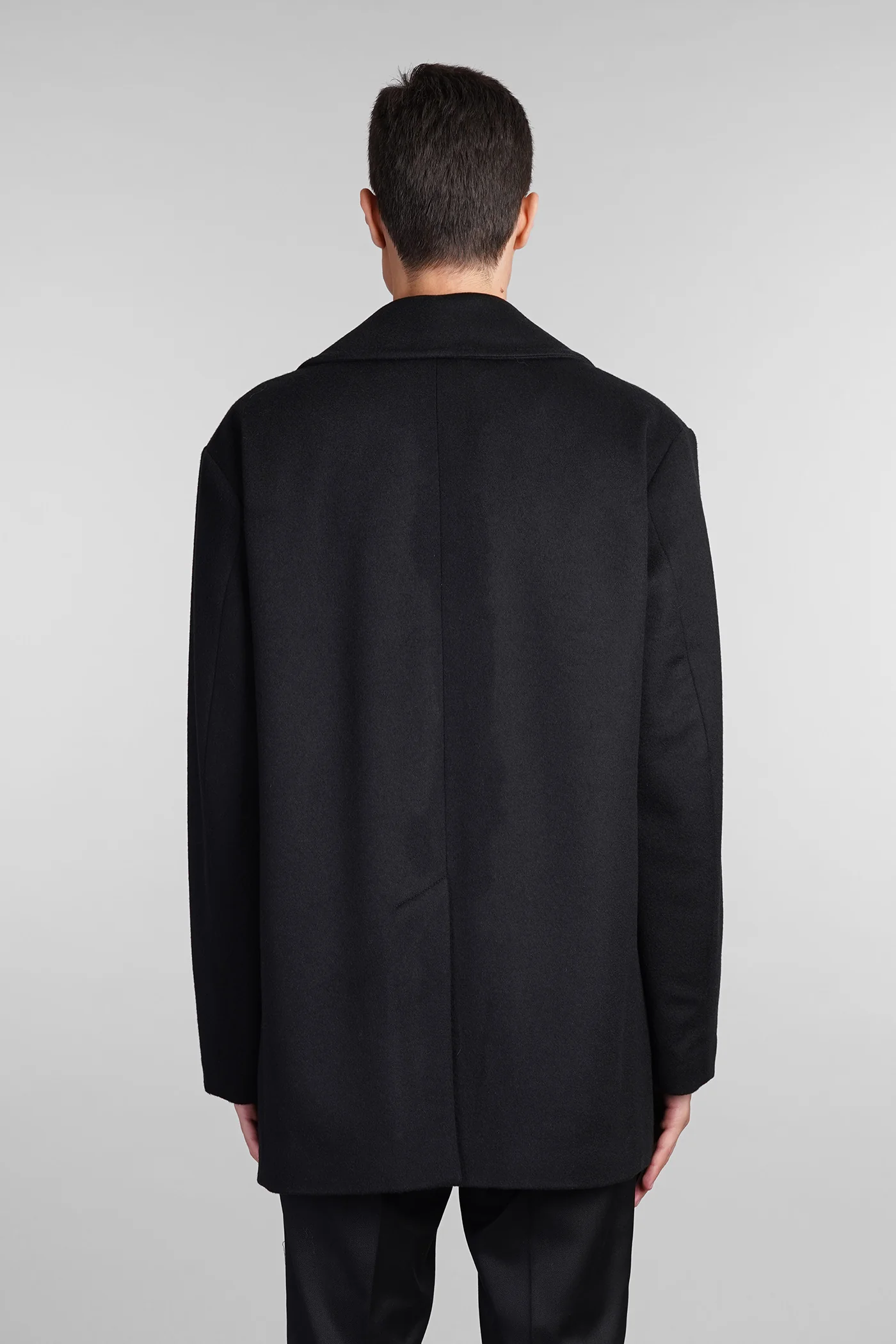 Dalton Coat in black wool - Image 3