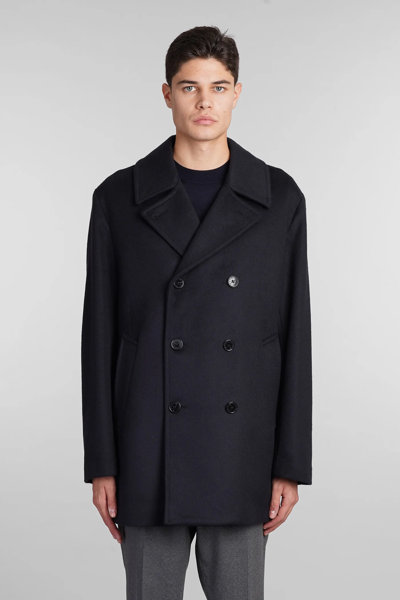 Dalton Coat in blue wool