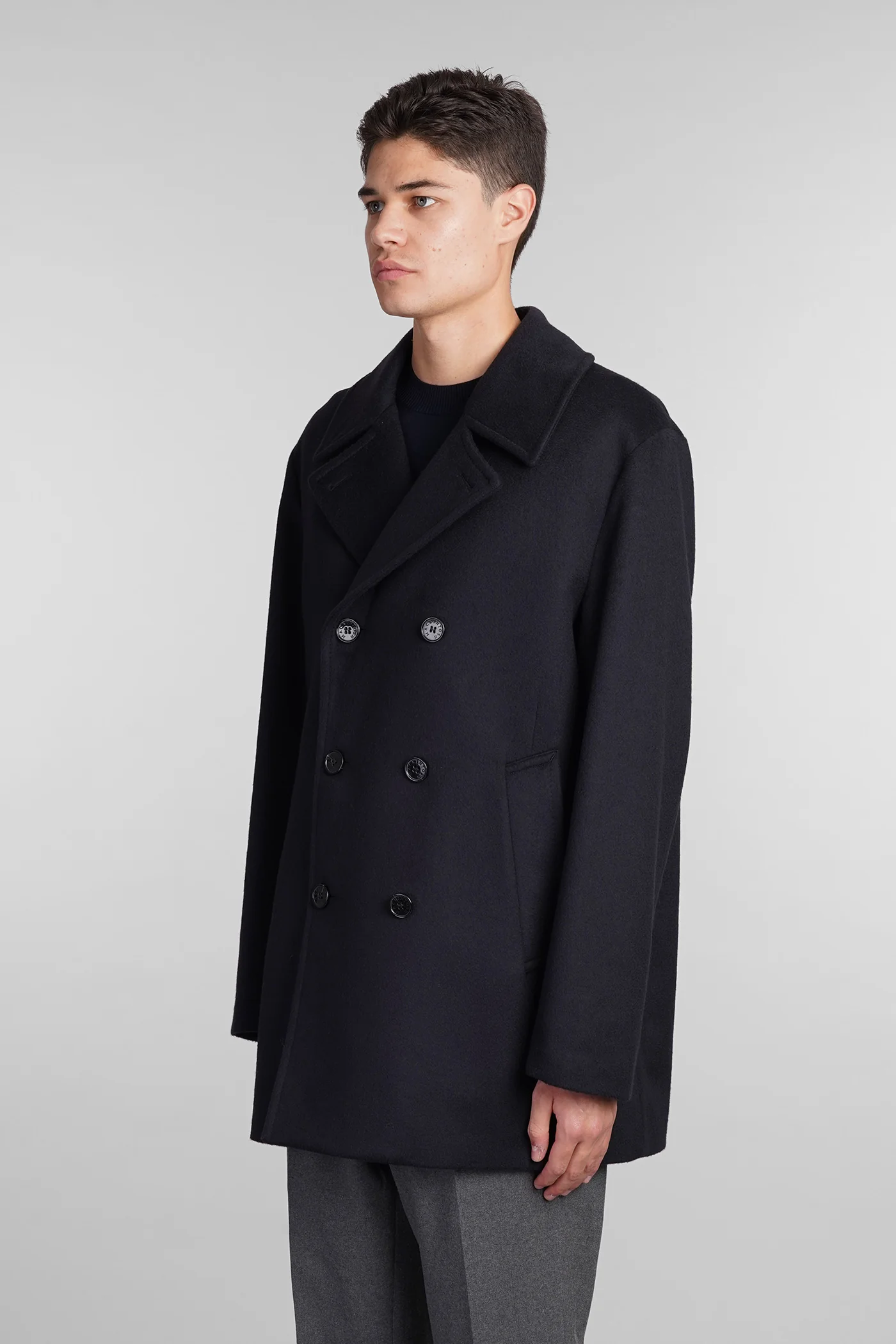 Dalton Coat in blue wool - Image 4