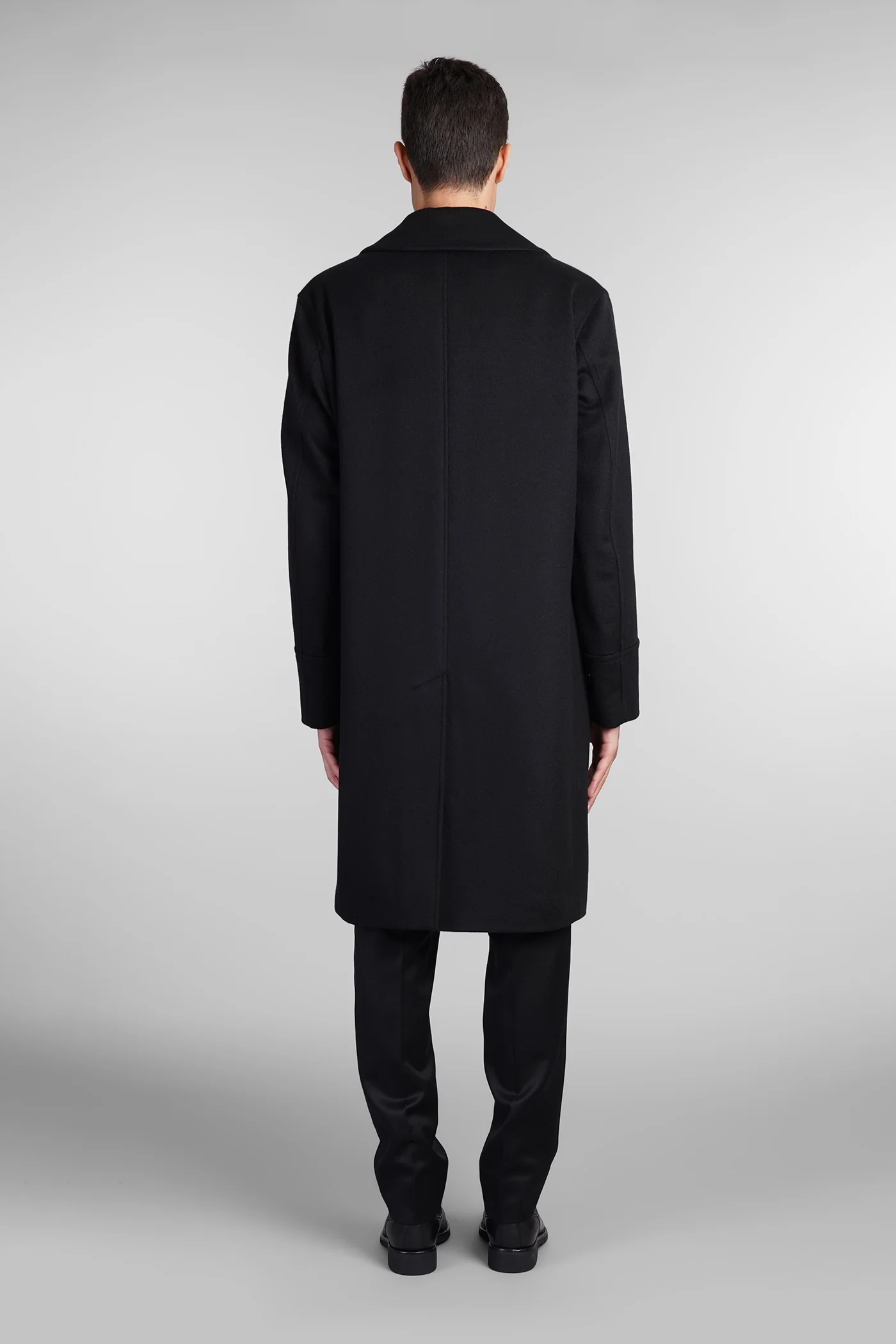 Redford Coat in black wool - Image 3