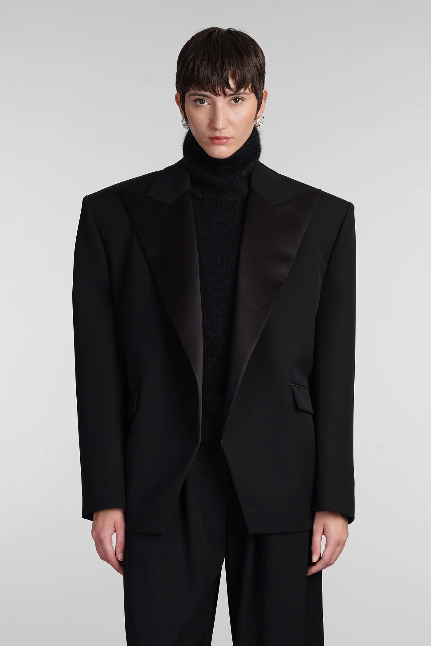 Blazer in black wool