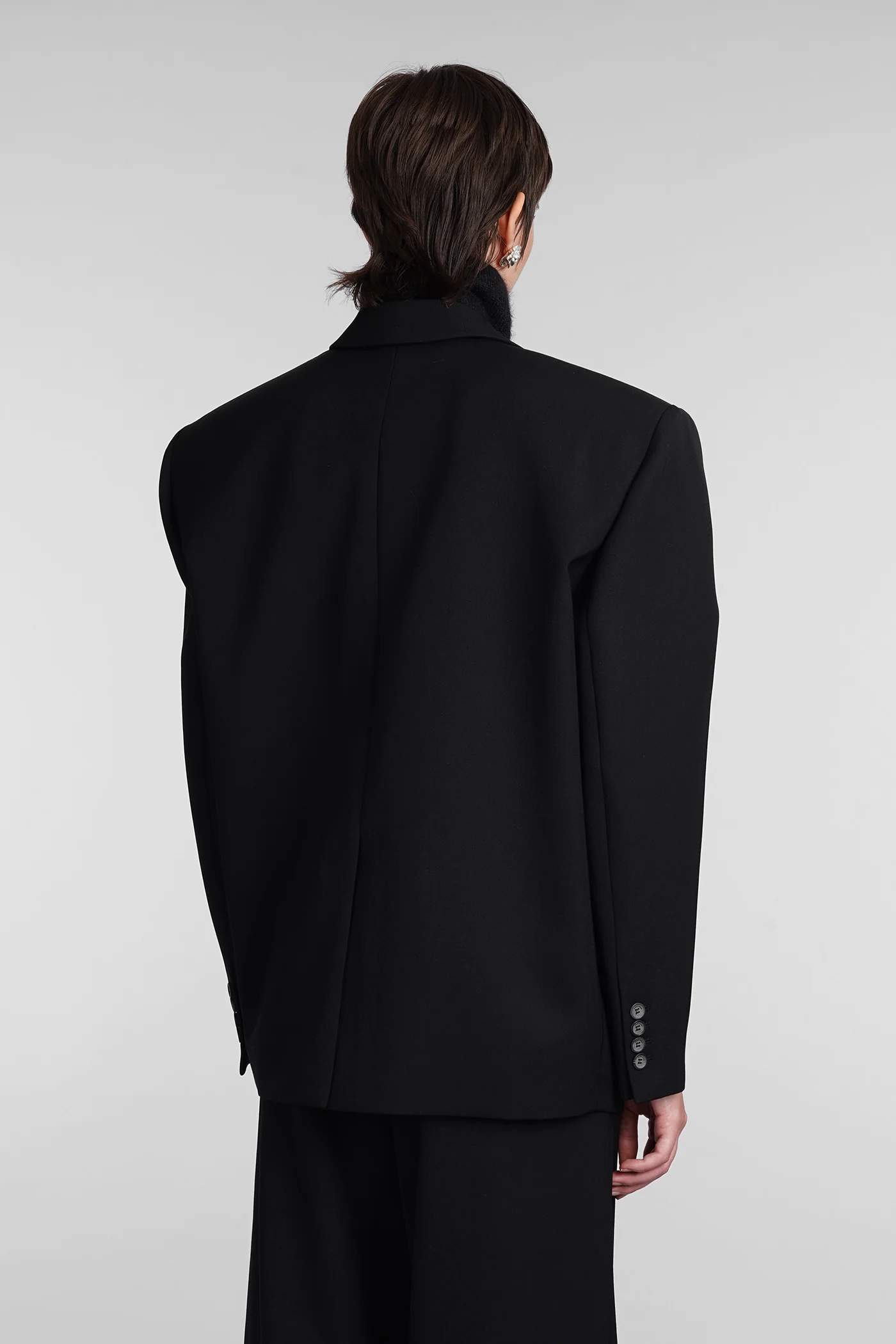 Blazer in black wool - Image 3