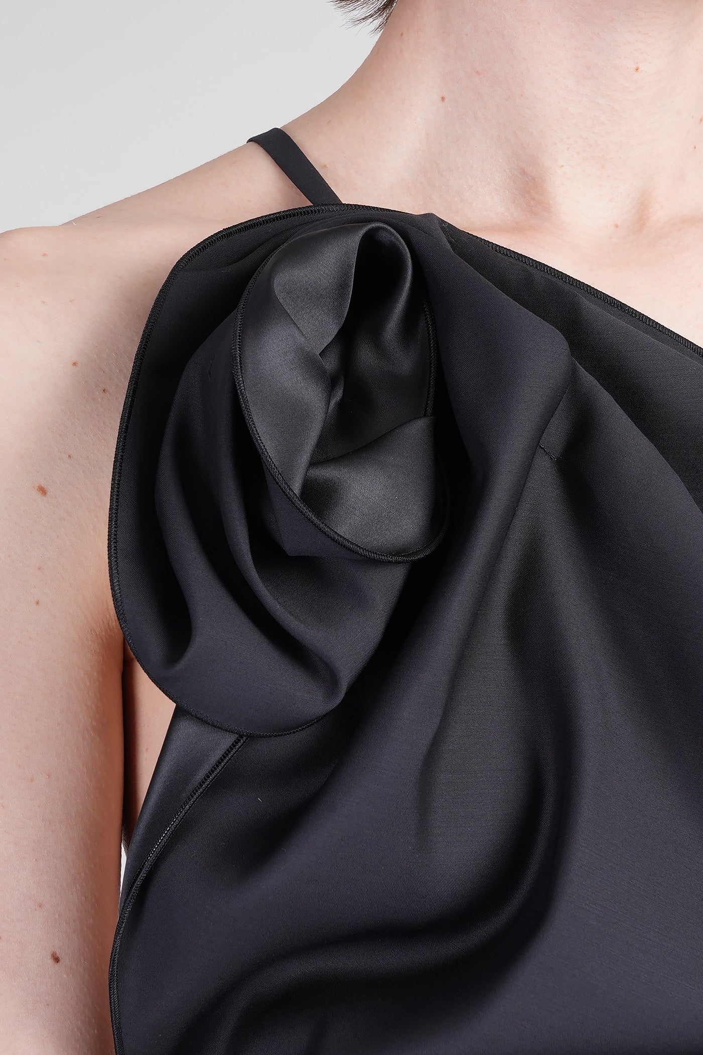Blouse 01 Topwear in black wool - Image 5