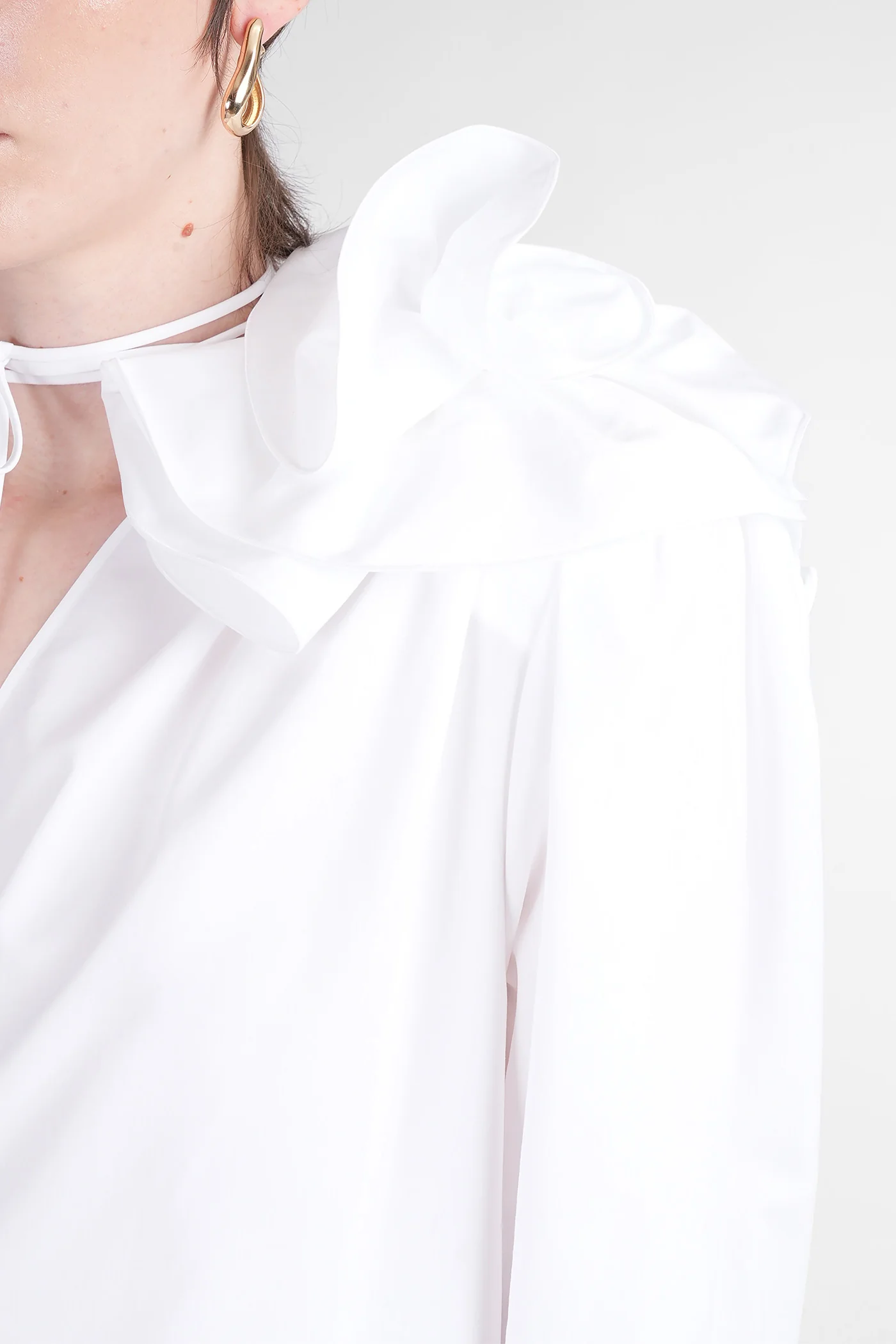 Blouse 04 Blouse in white cotton - Image 5