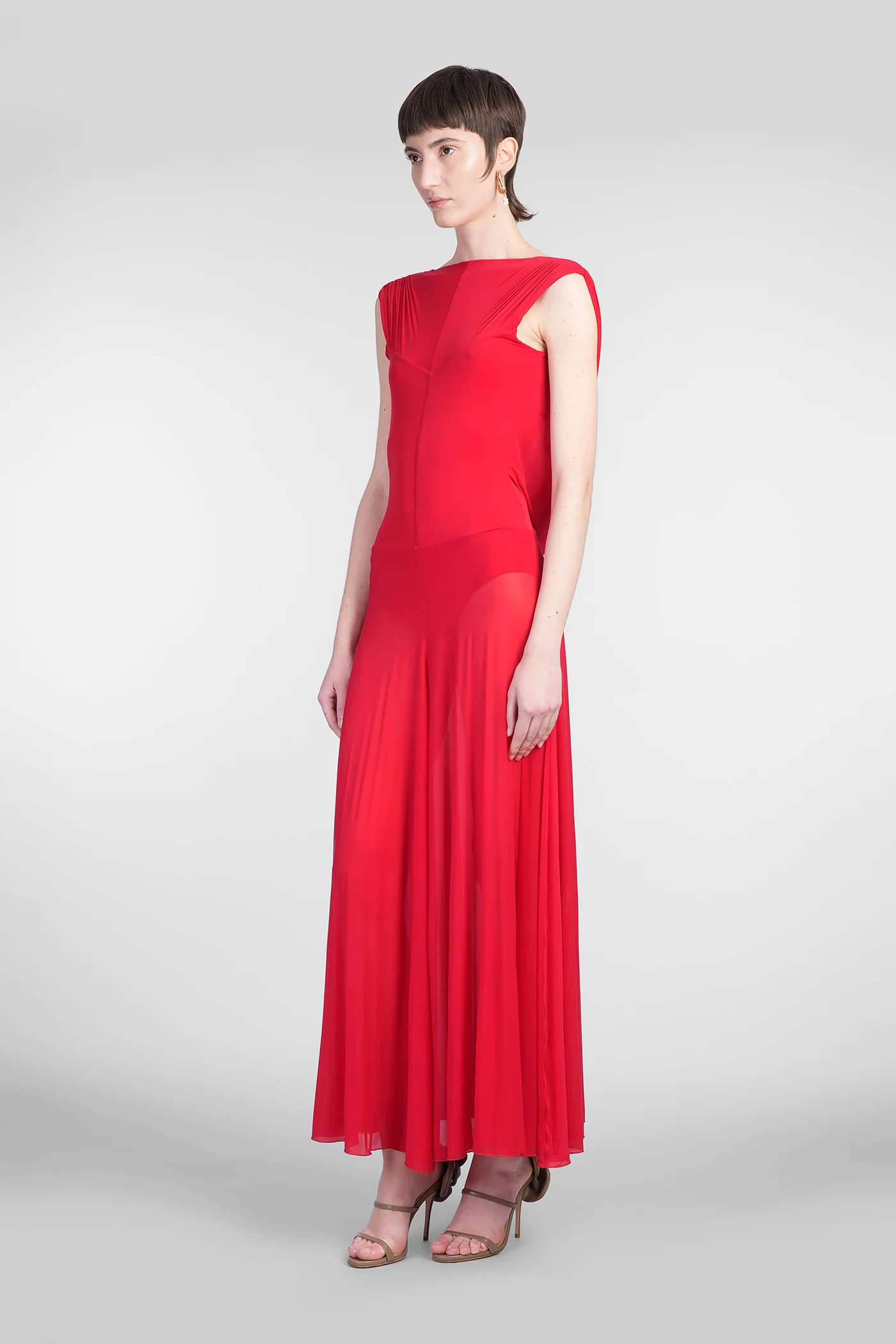 Dress 11 Long dress in red polyamide polyester - Image 4