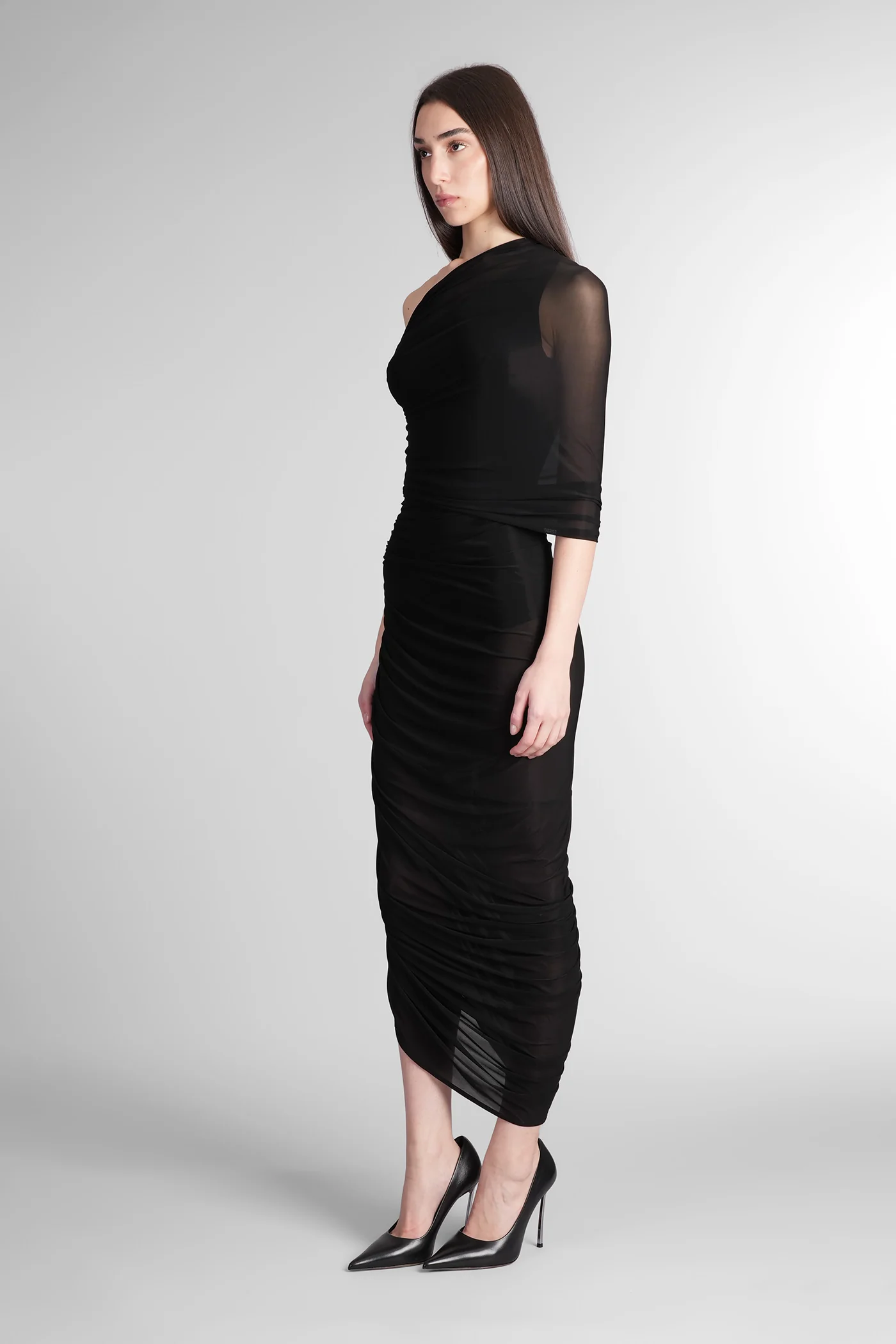 Dress 17 Dress woman  in black polyamide polyester - Image 4