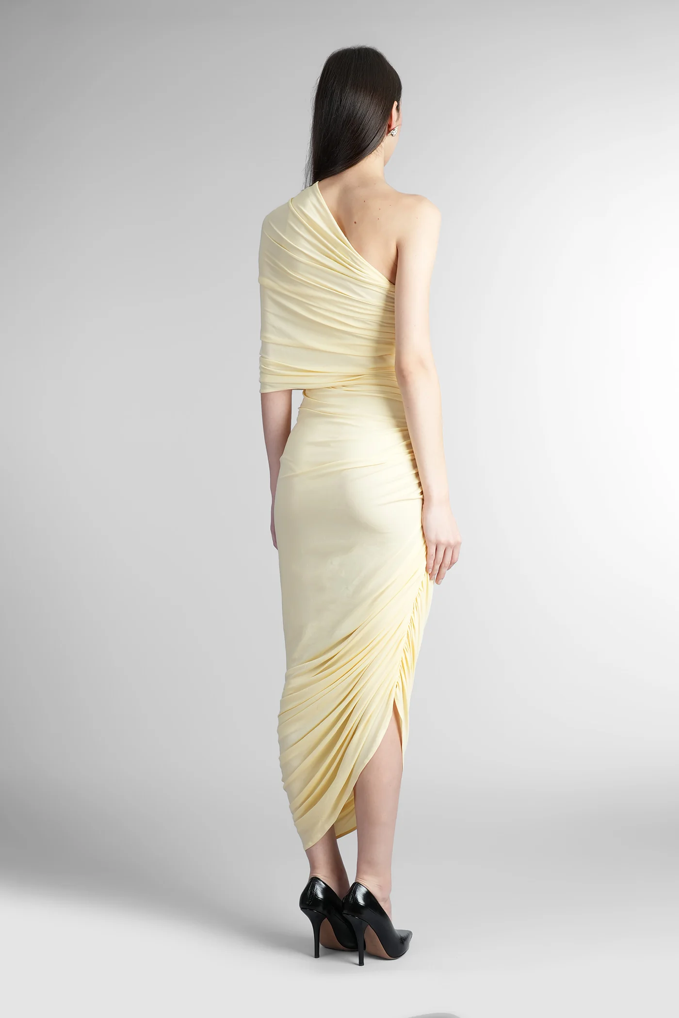 Dress 17 Long dress in yellow polyamide polyester - Image 3
