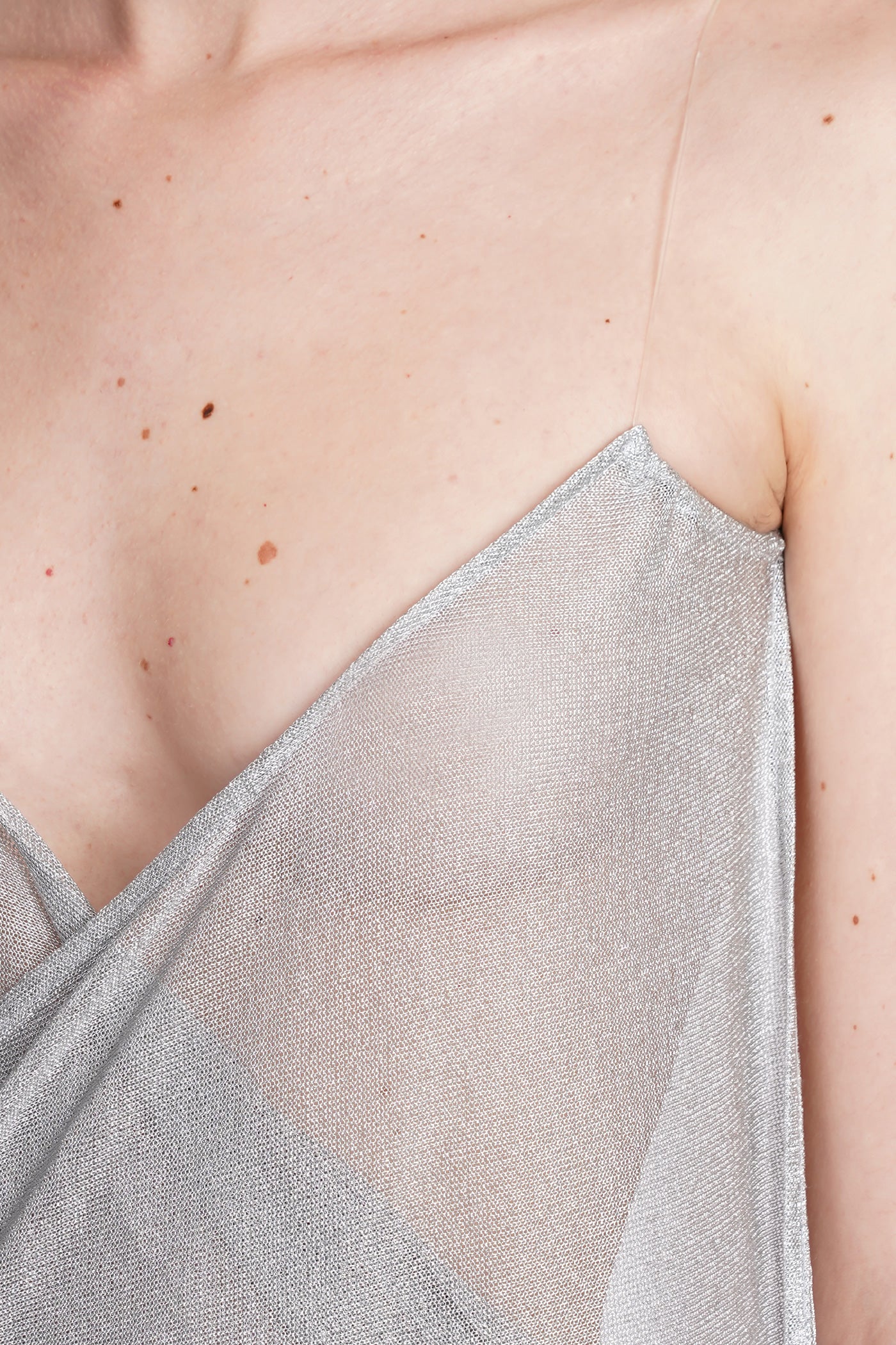 Dress woman  in silver viscose - Image 5