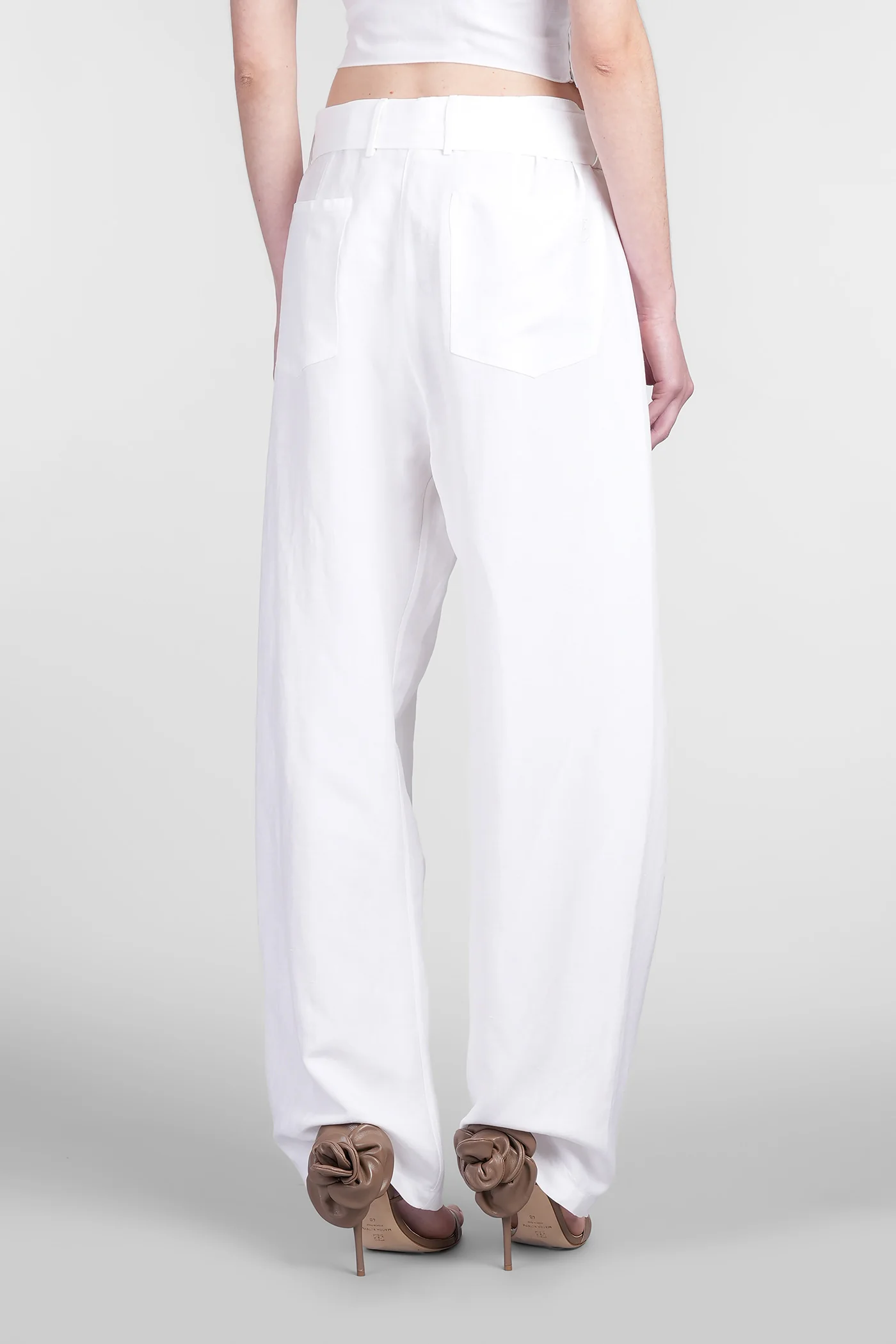 Pants 02 Pants in white viscose - Image 3