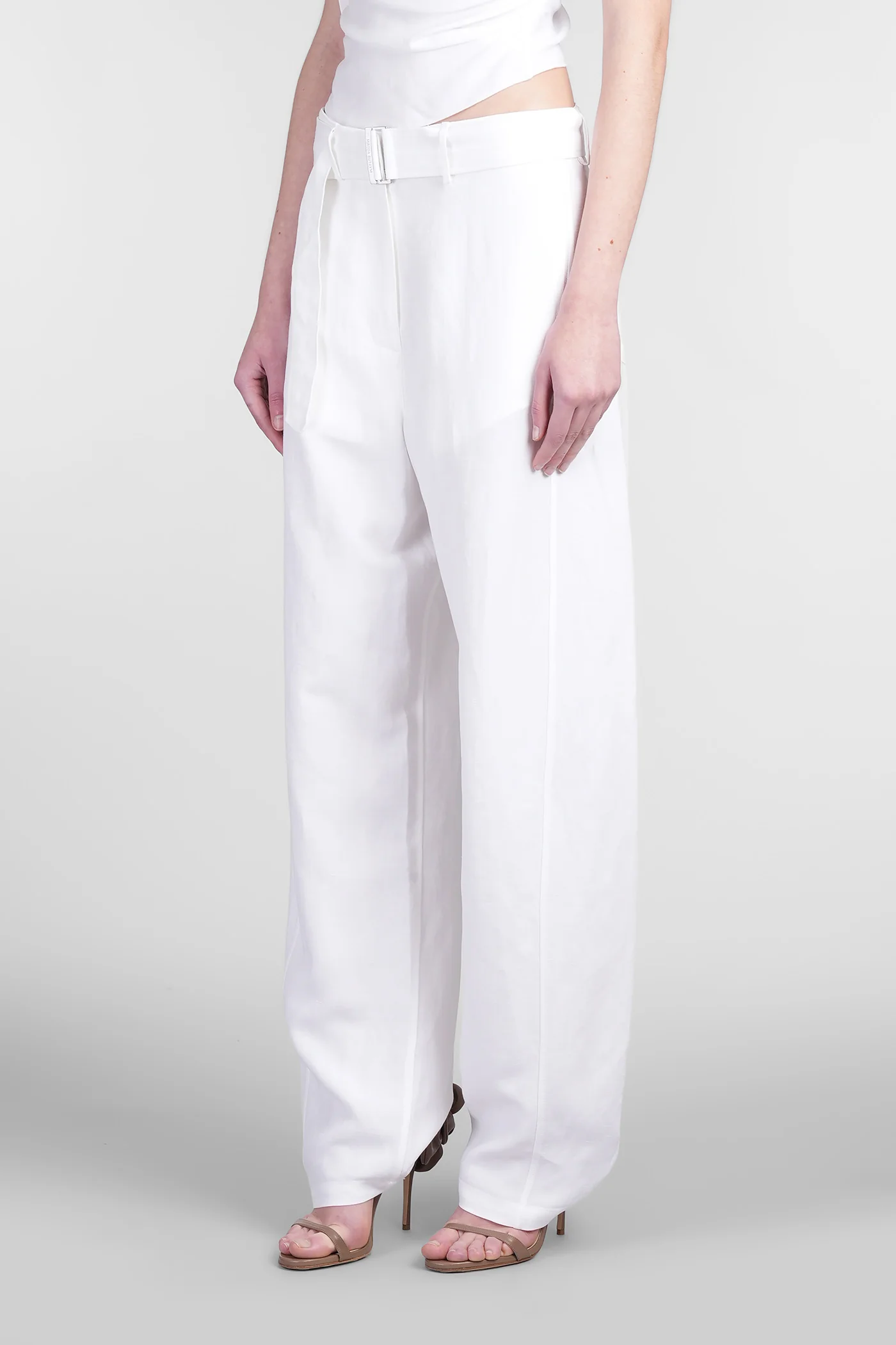 Pants 02 Pants in white viscose - Image 4