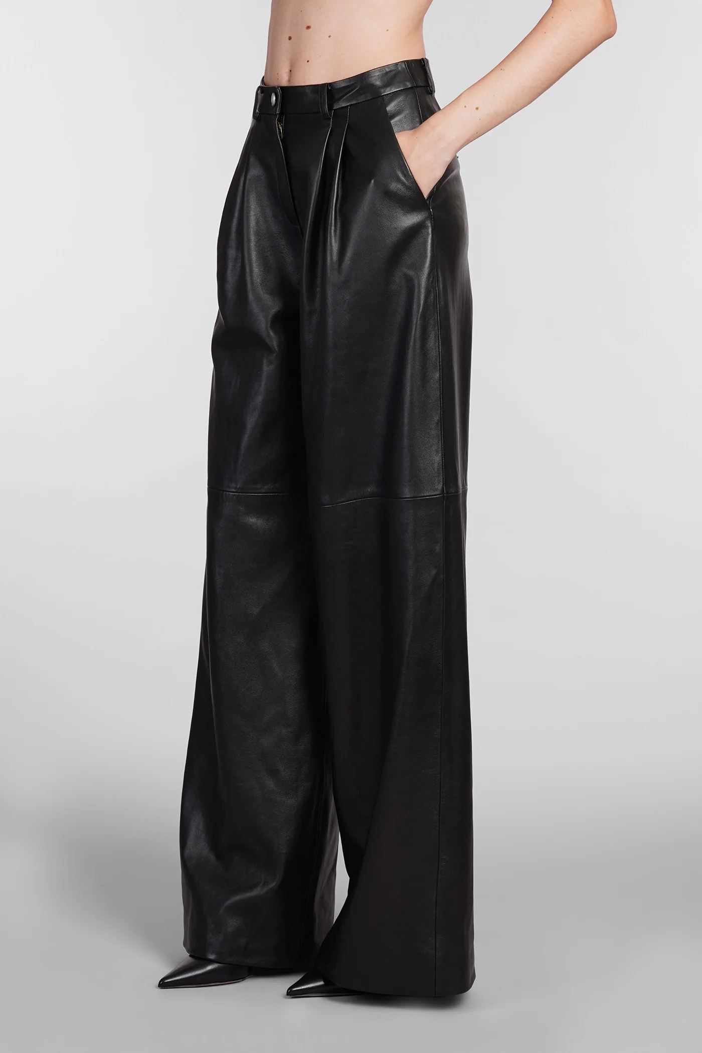 Pants in black leather - Image 4