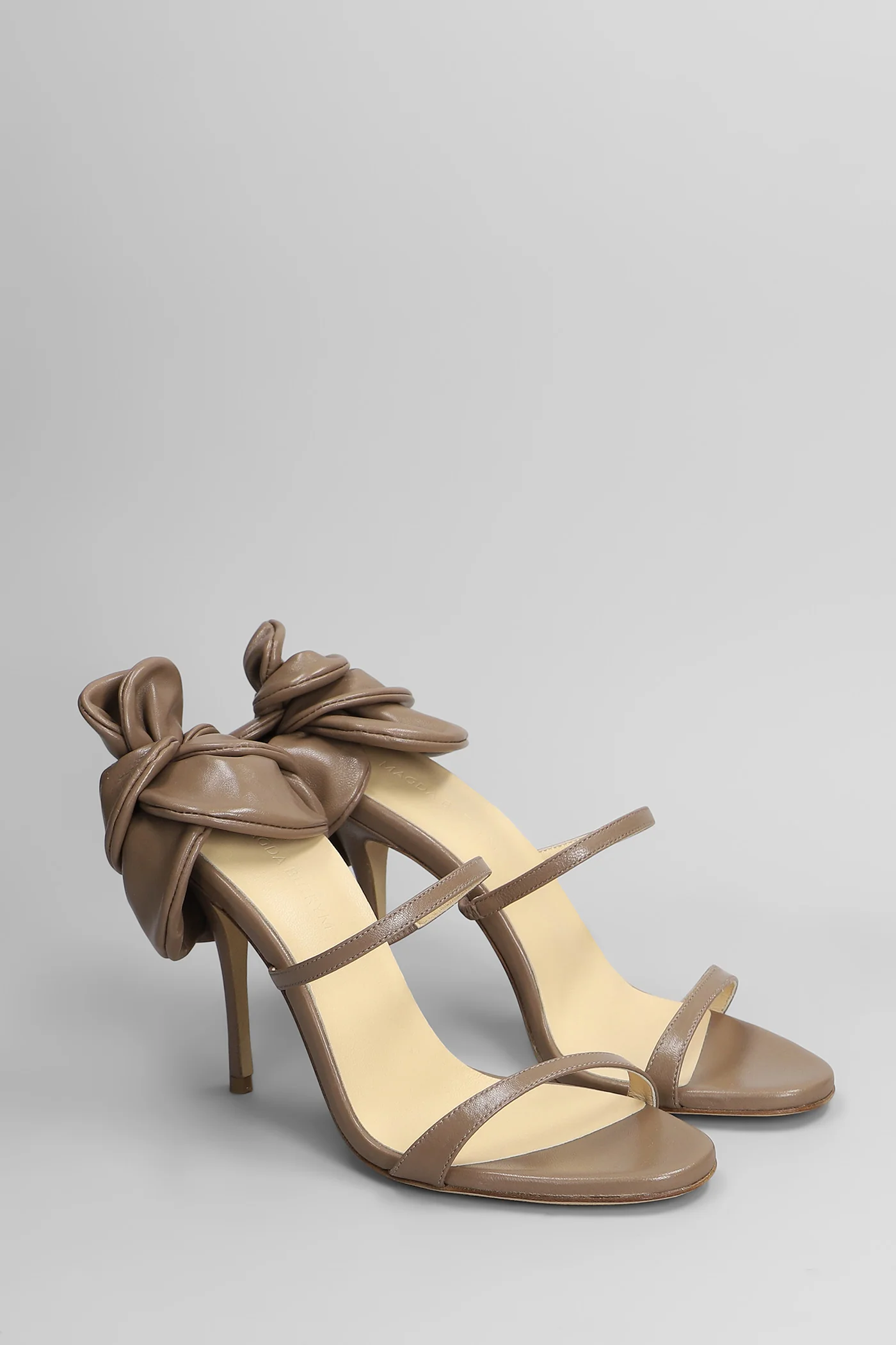 Sandals in taupe leather - Image 2