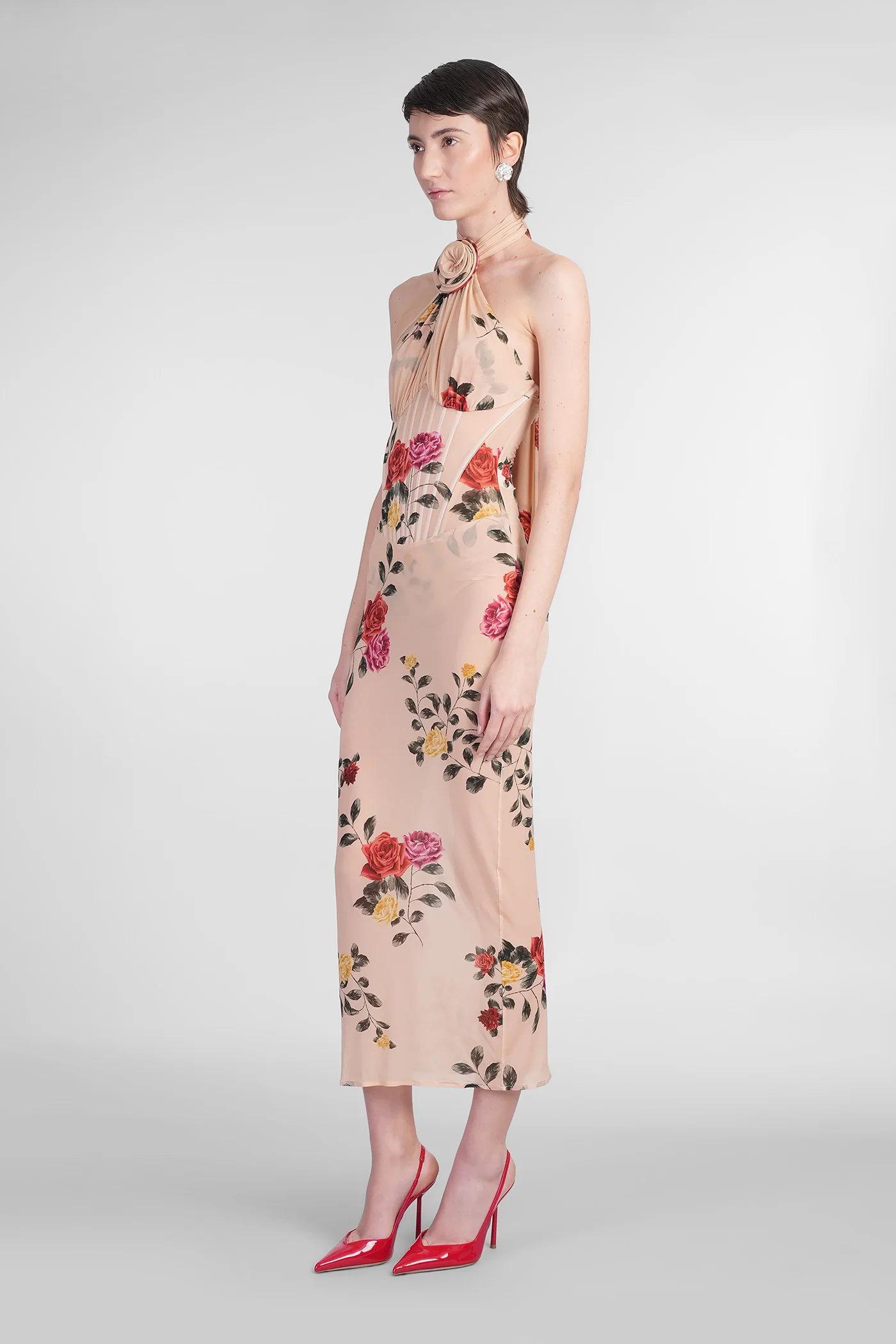 Sukienka 28 Long dress in beige polyamide polyester - Image 4