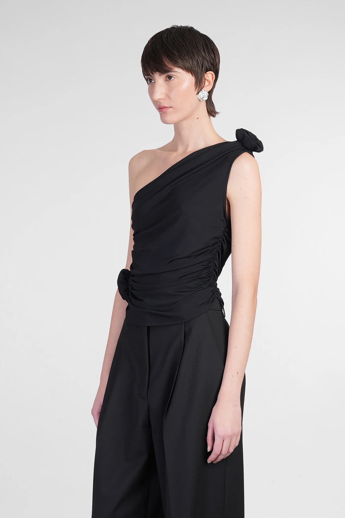T shirt 01 Topwear in black viscose - Image 4
