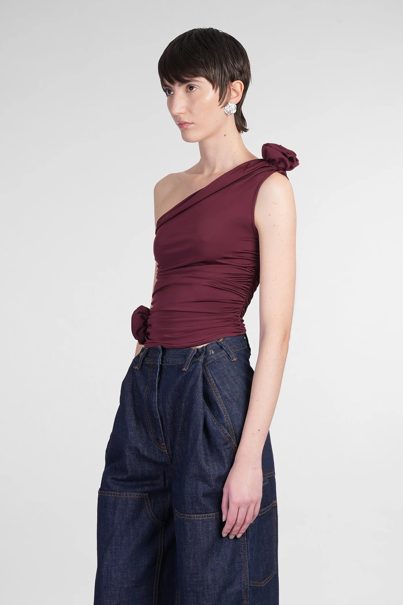 Top 02 Topwear in bordeaux viscose - Image 4