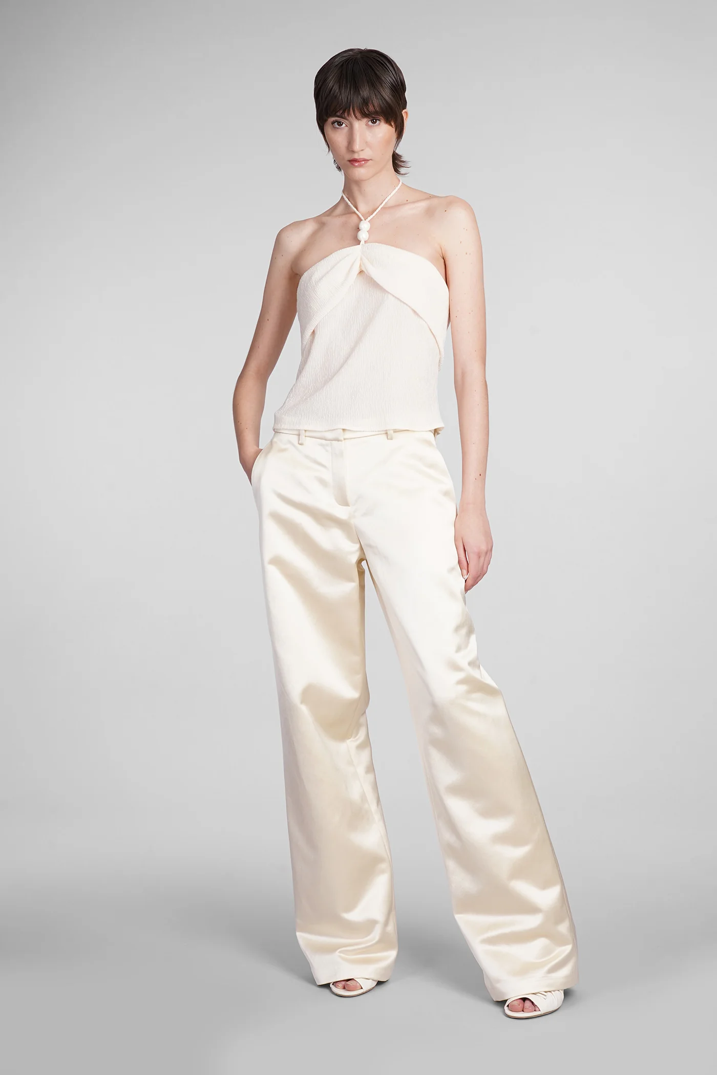 Topwear in beige wool and polyester - Image 2