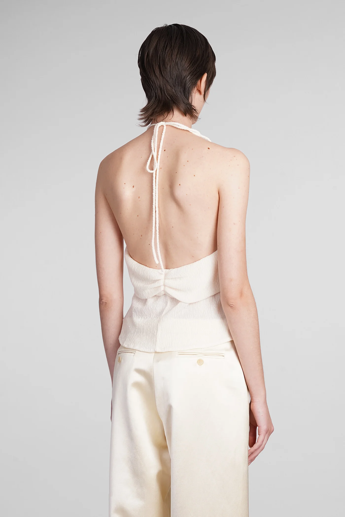 Topwear in beige wool and polyester - Image 3