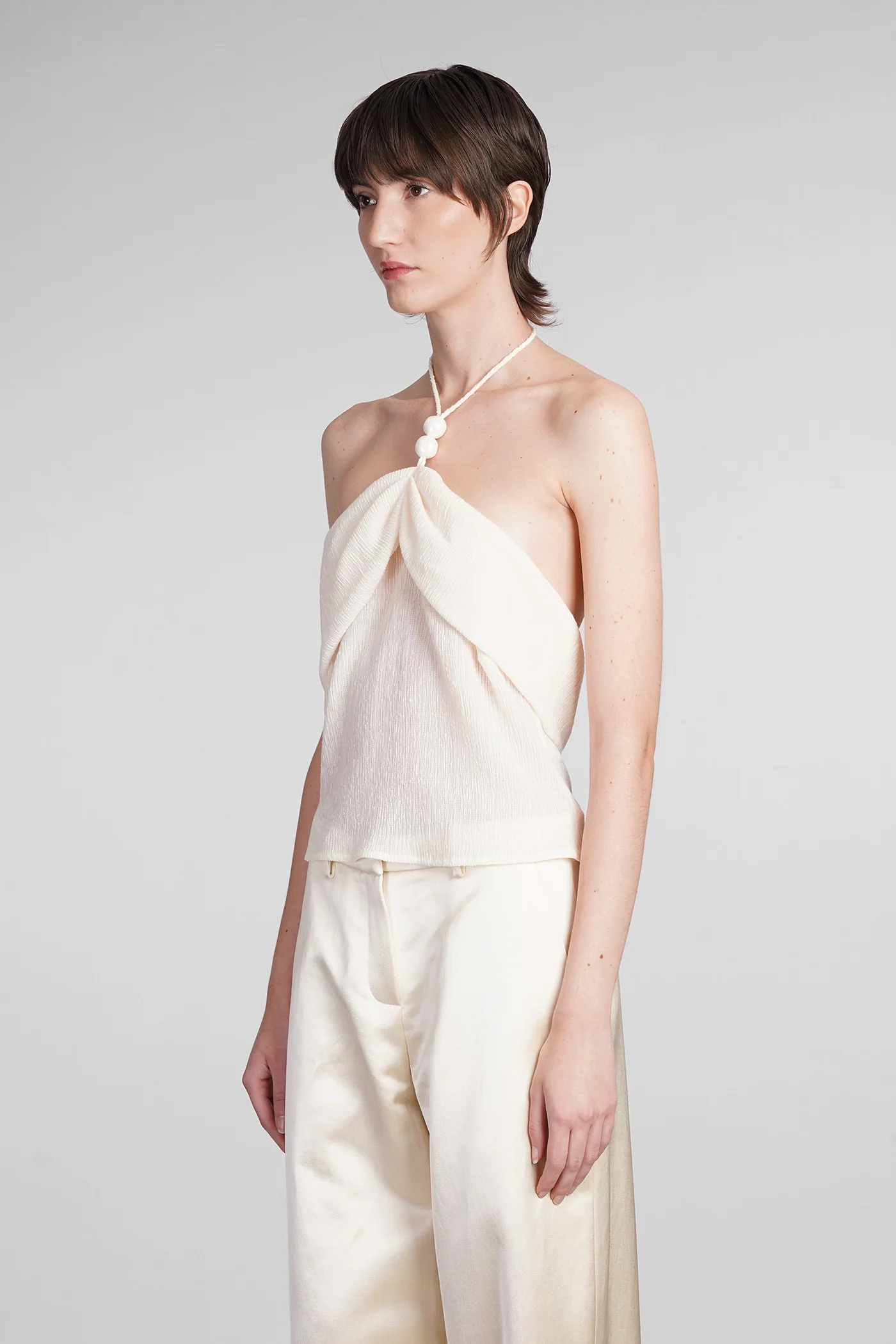 Topwear in beige wool and polyester - Image 4