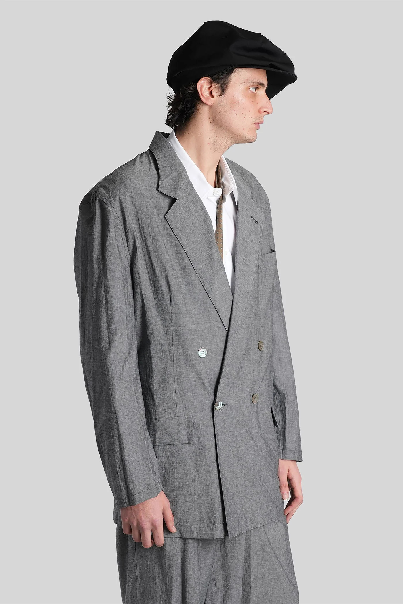 Blazer in grey cotton - Image 3