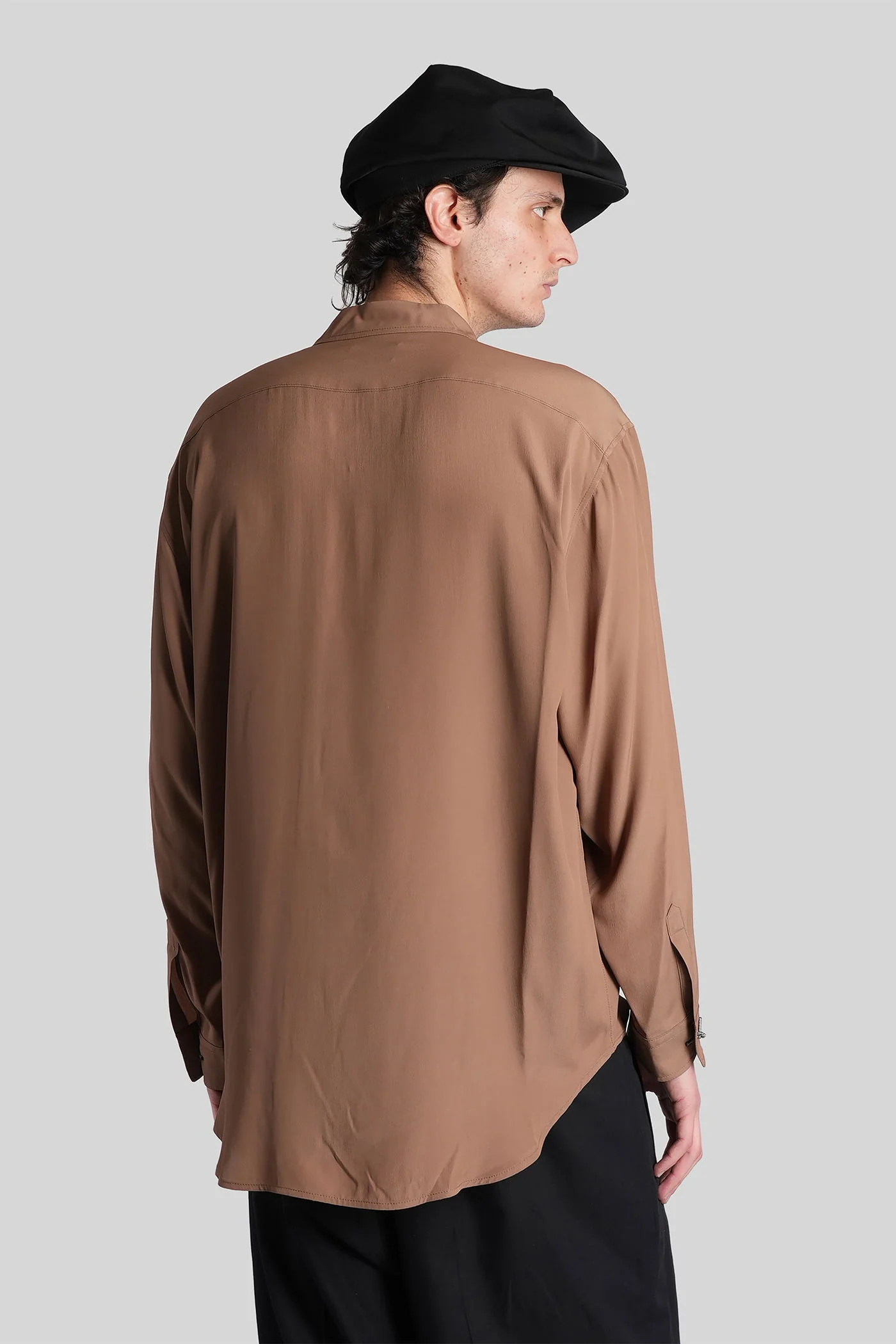 Shirt in brown acetate - Image 3