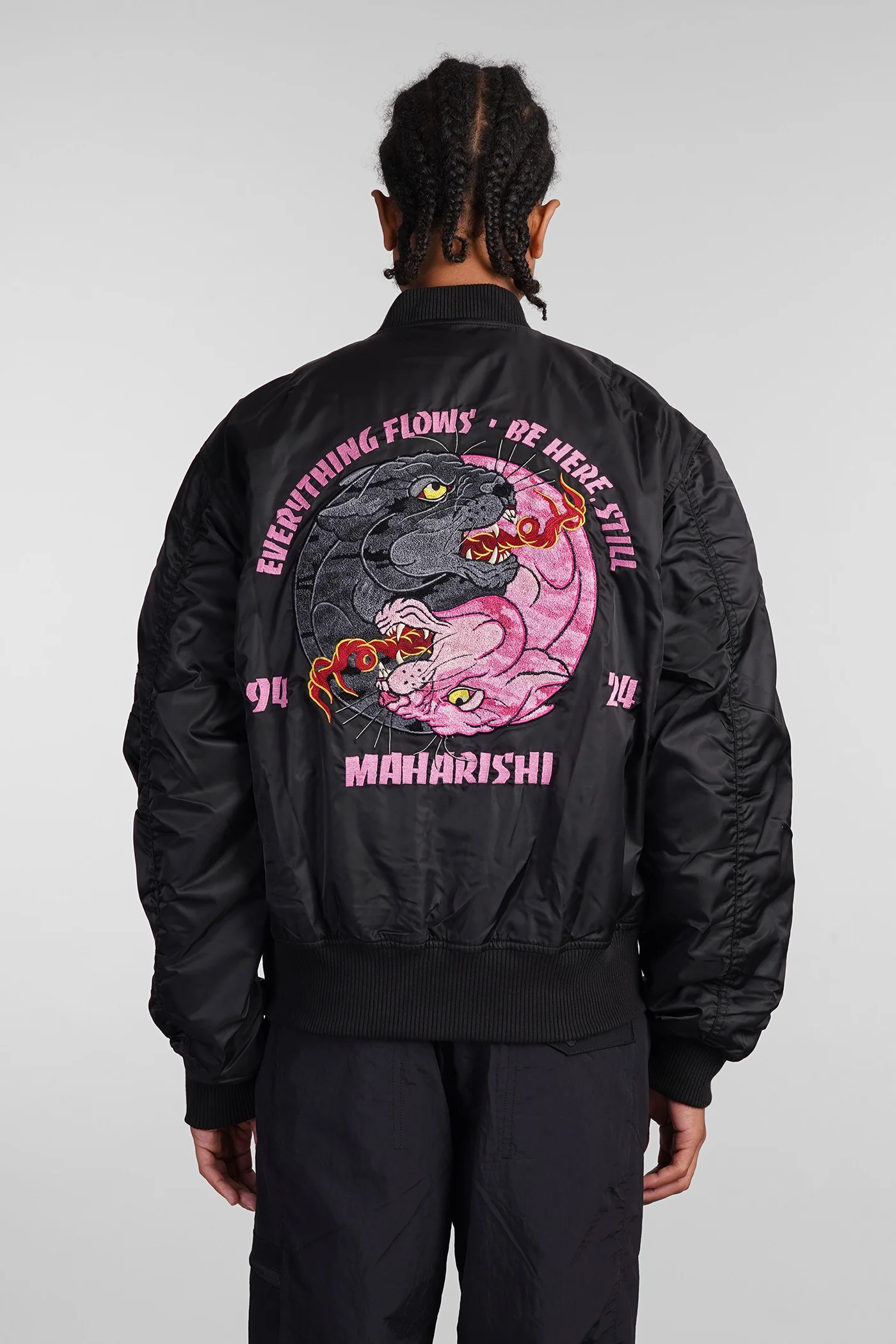 Ma1 Bomber Jacket in black nylon - Image 3
