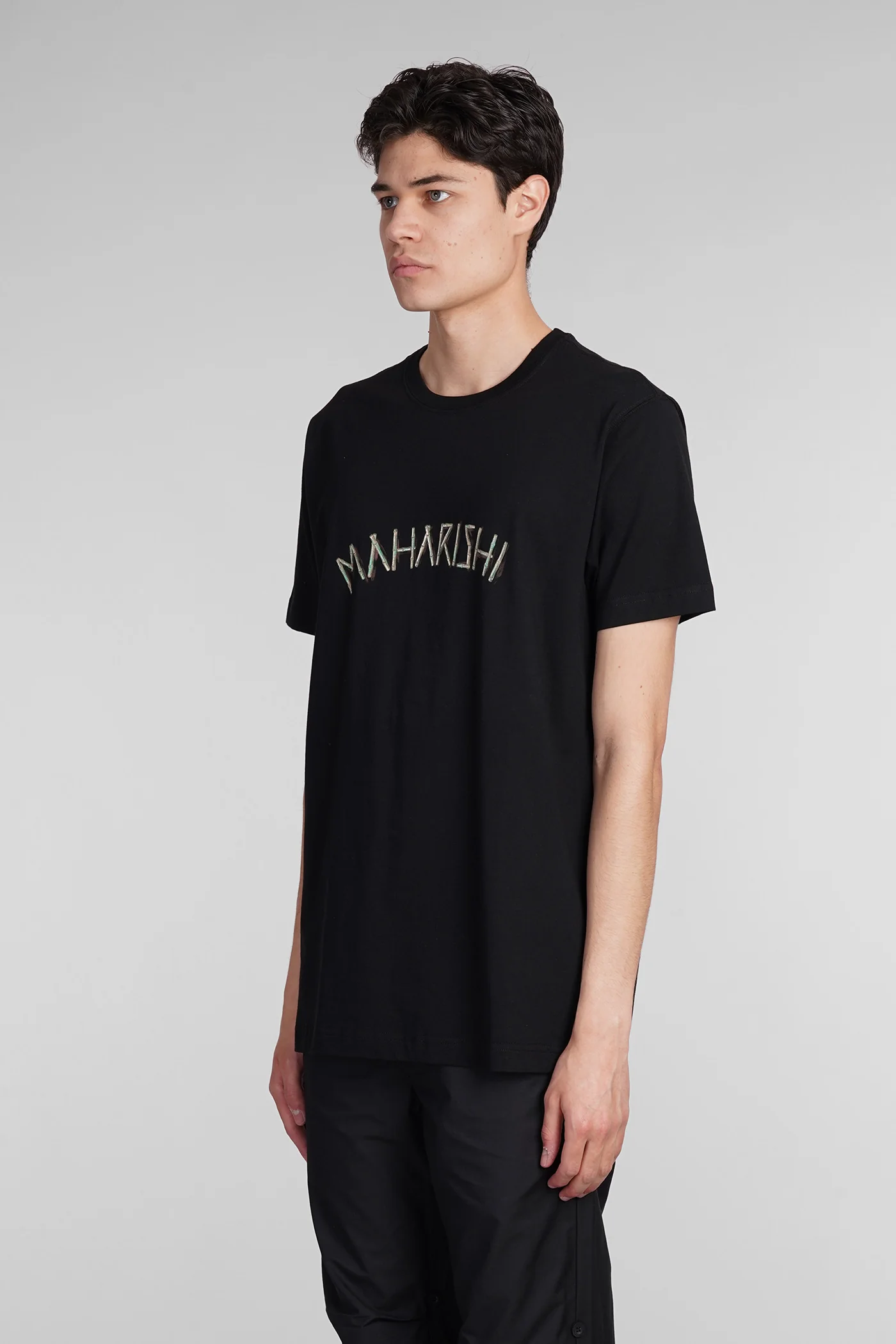 T-Shirt in black cotton - Image 4