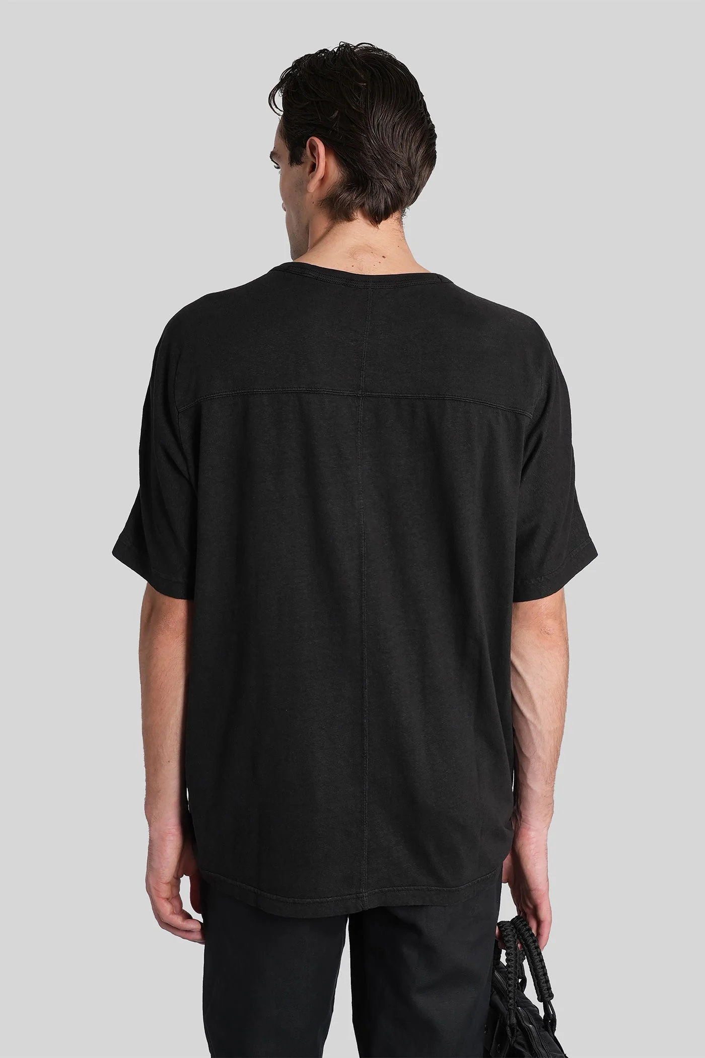 T-Shirt in black cotton - Image 3