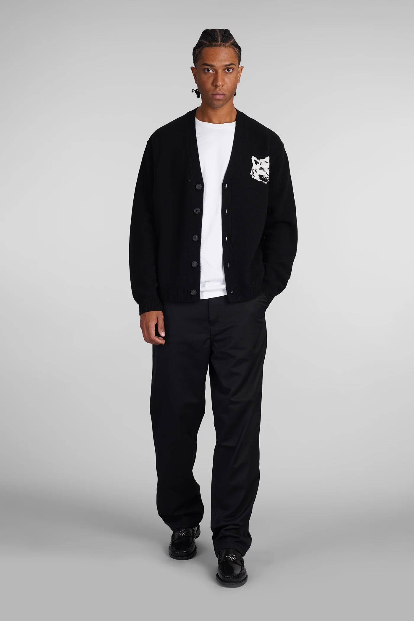 Cardigan in black wool - Image 2