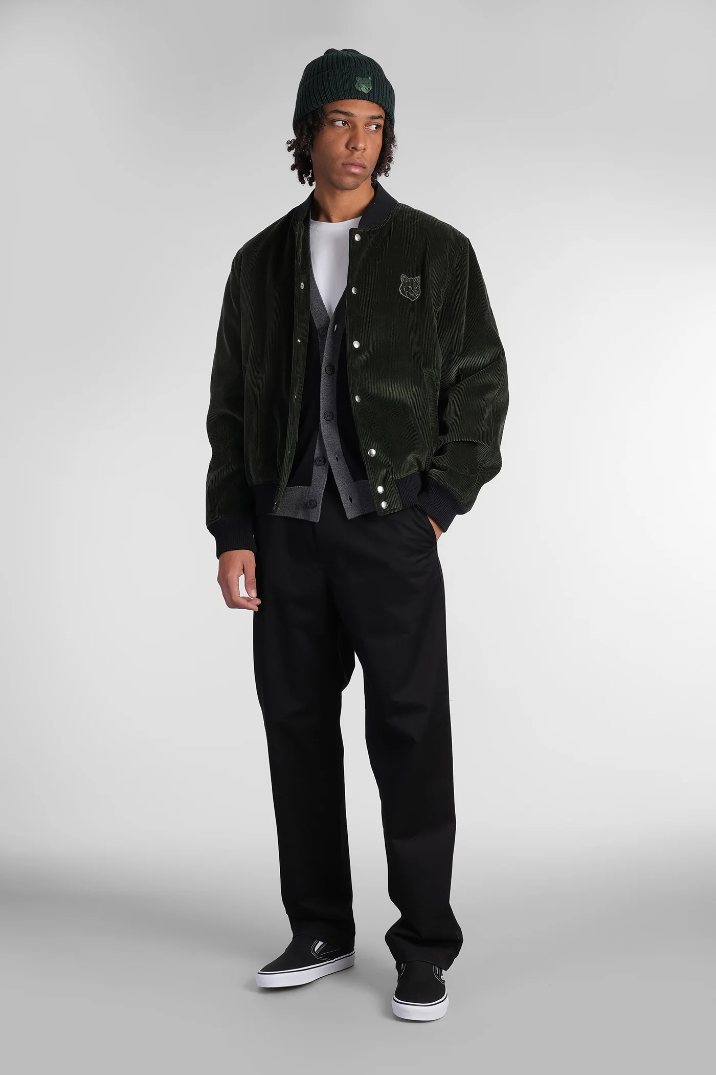 Casual jacket in green cotton - Image 2