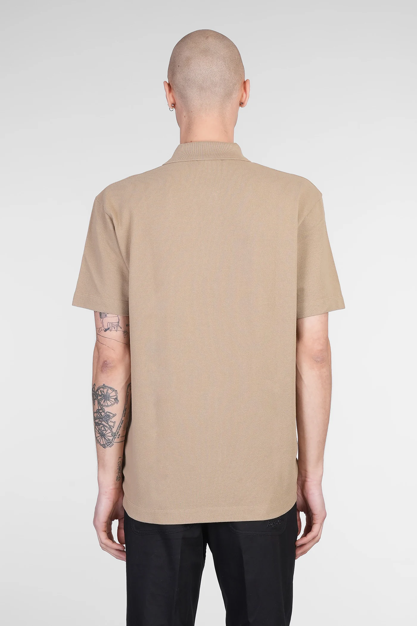 Polo in beige cotton - Image 3