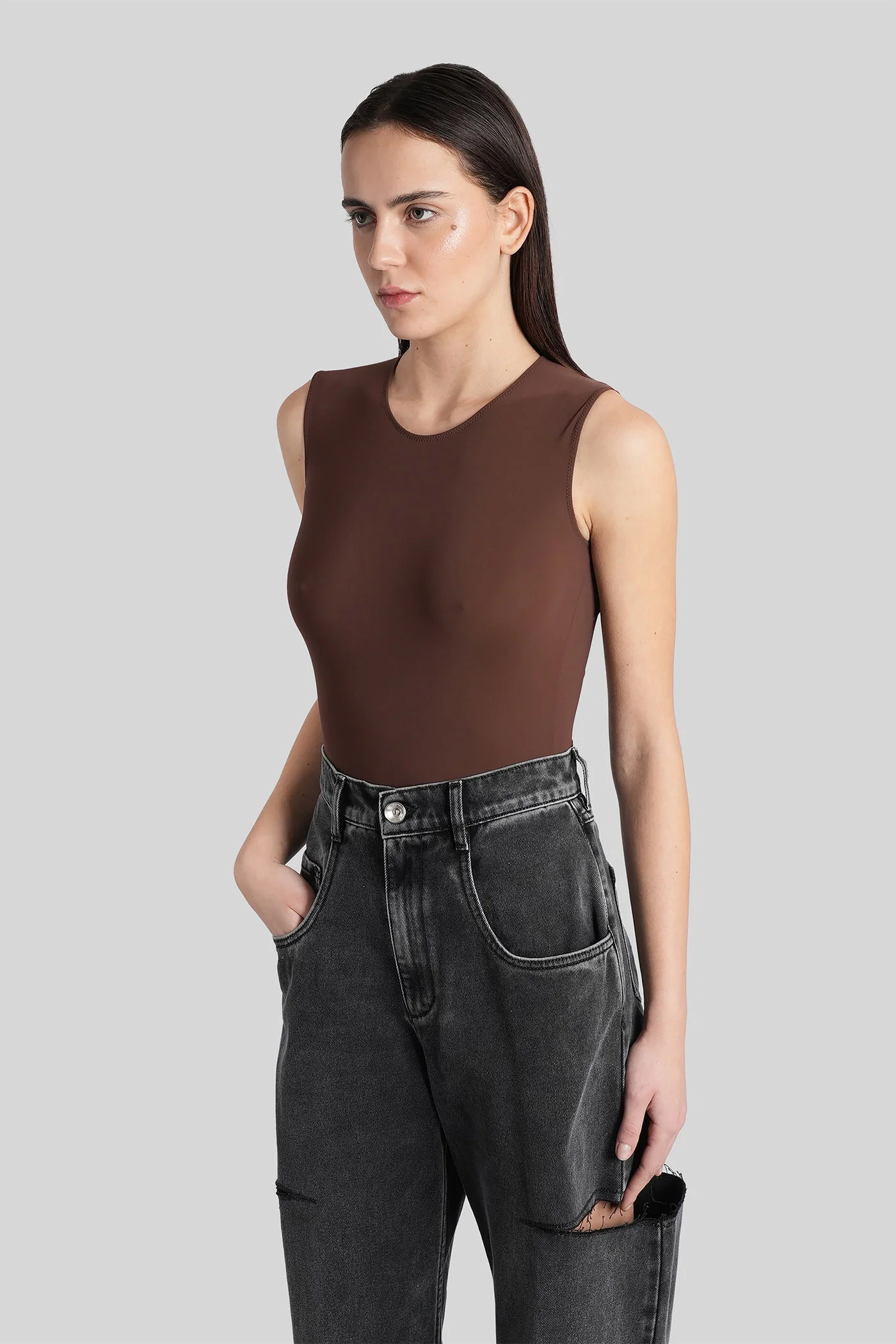 Body in brown polyamide - Image 4