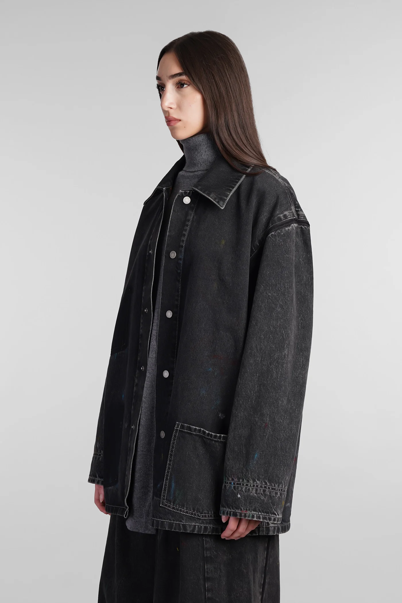 Denim Jackets in black denim - Image 4