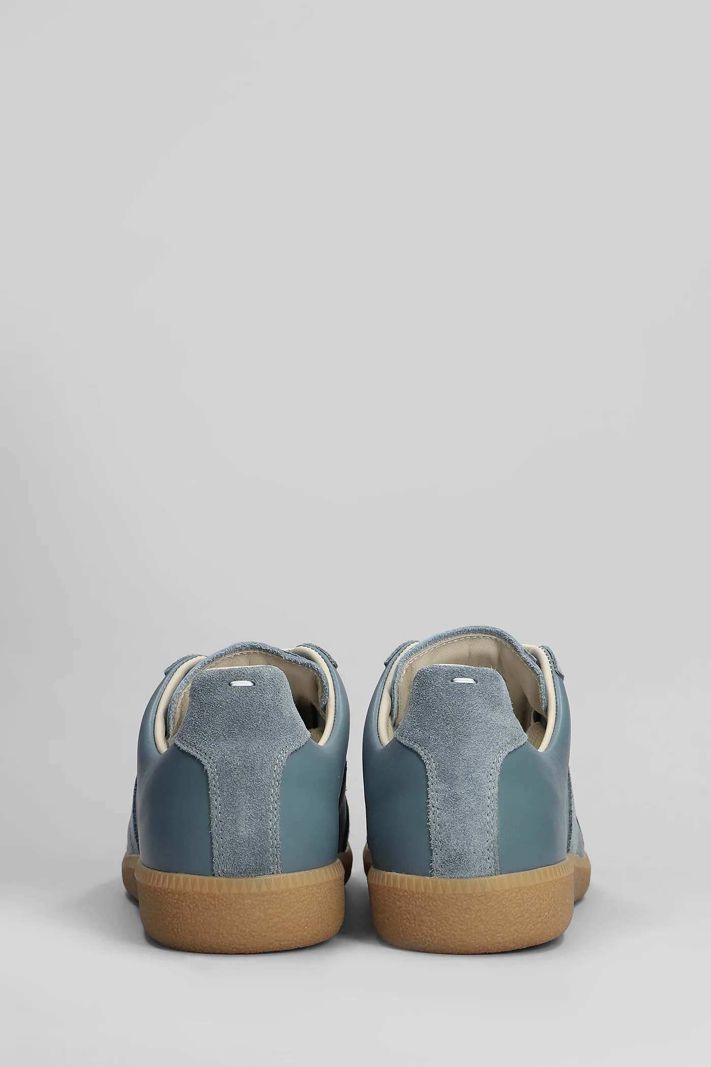 Replica Sneakers in green suede and leather - Image 4