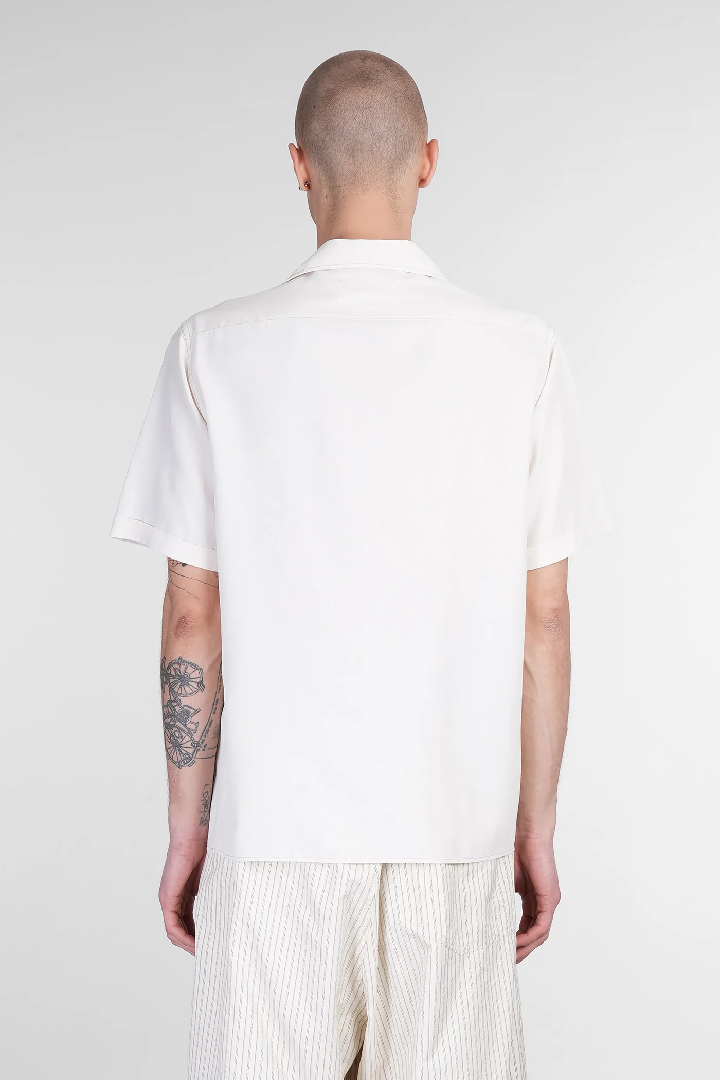 Shirt in beige acetate - Image 3